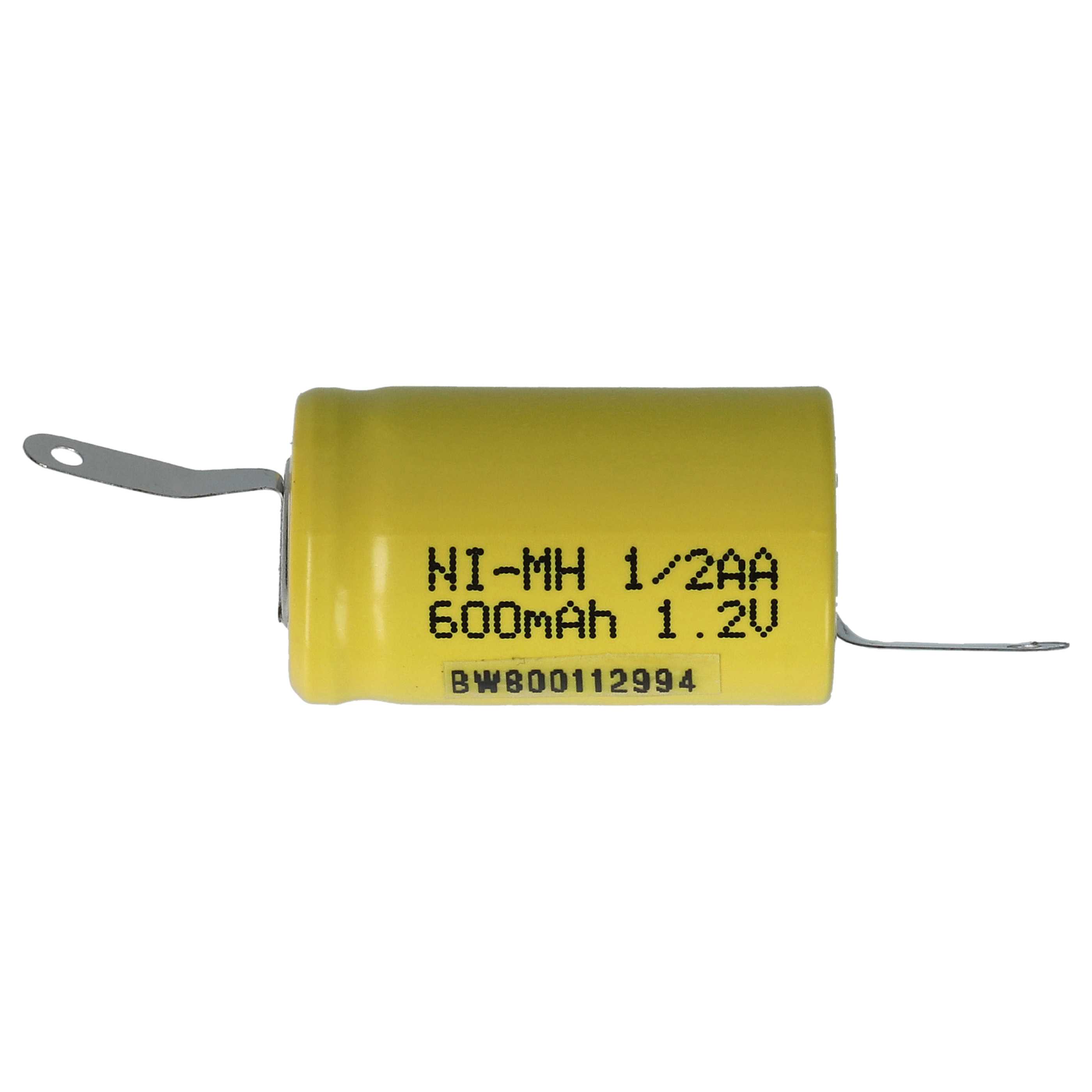 Batterie (2 pcs.) remplace 1/2AA modèle radio-télécommandé - 600mAh 1,2V NiMH