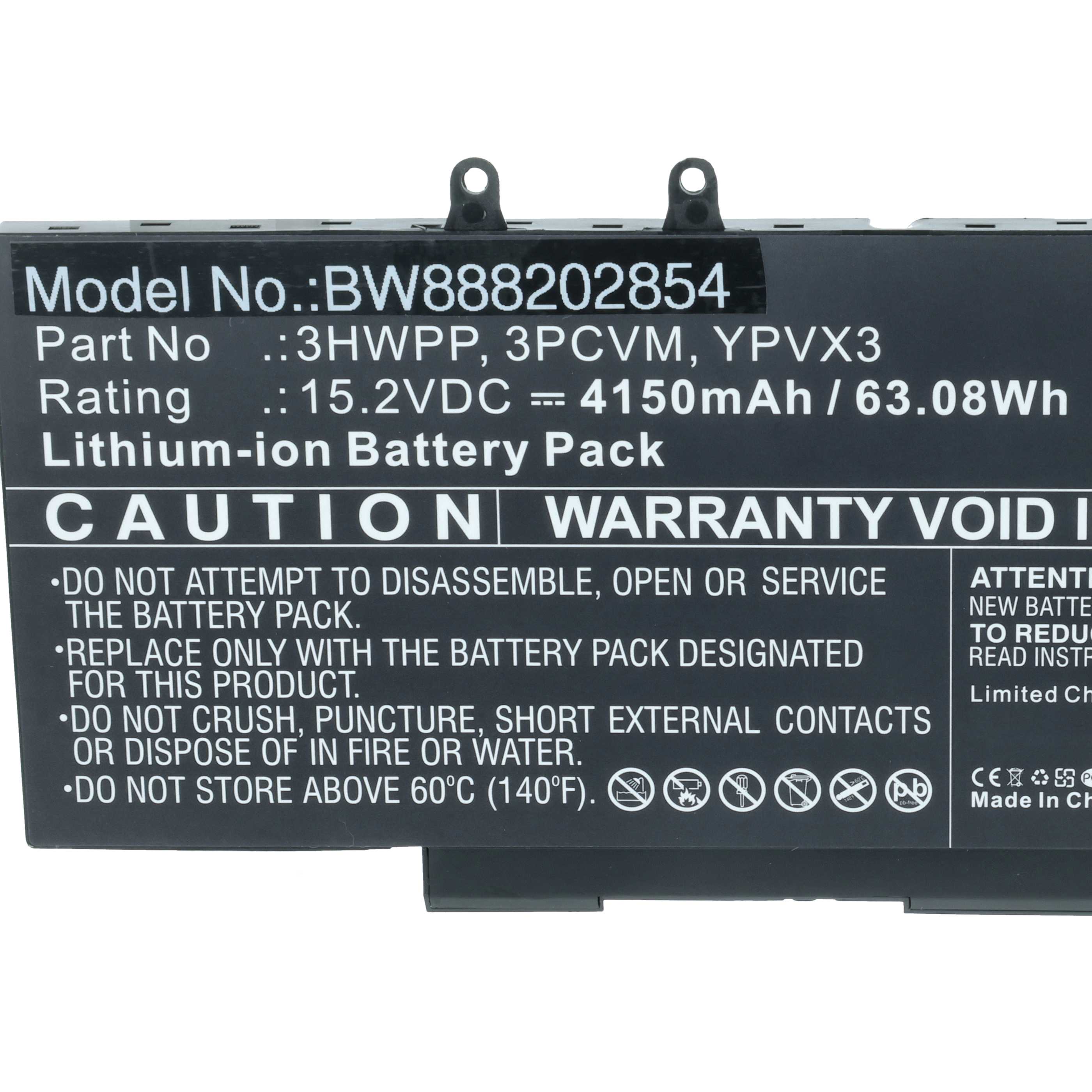 Akumulator do laptopa zamiennik Dell 1VY7F, 3HWPP, 10X1J, 401D9, 3PCVM, 3YNXM - 4150 mAh 15,2 V Li-Ion