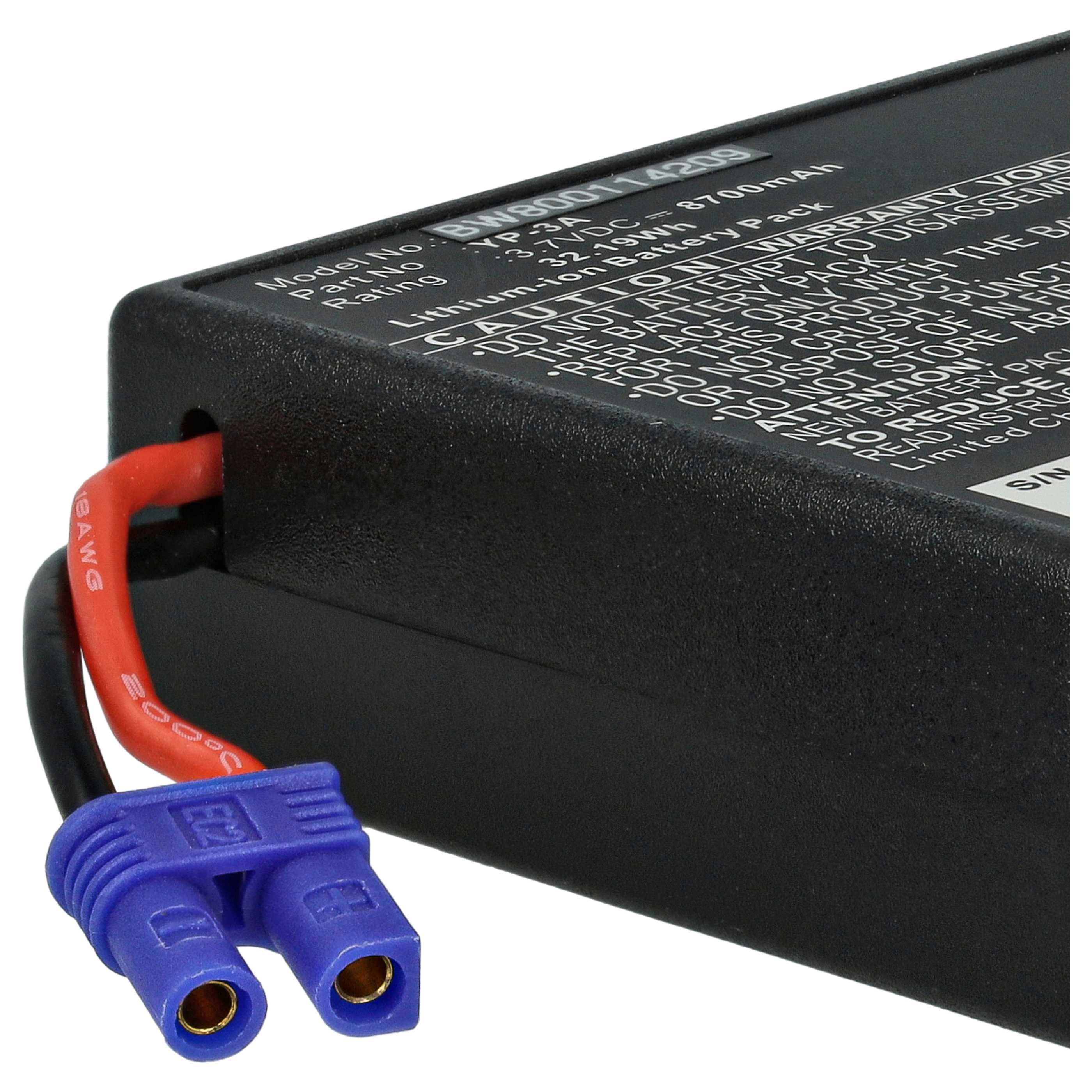 Drone Remote Battery replaces Yuneec ST16F, 58-000160, YP-3A, ST16 8700mAh, 3.7V