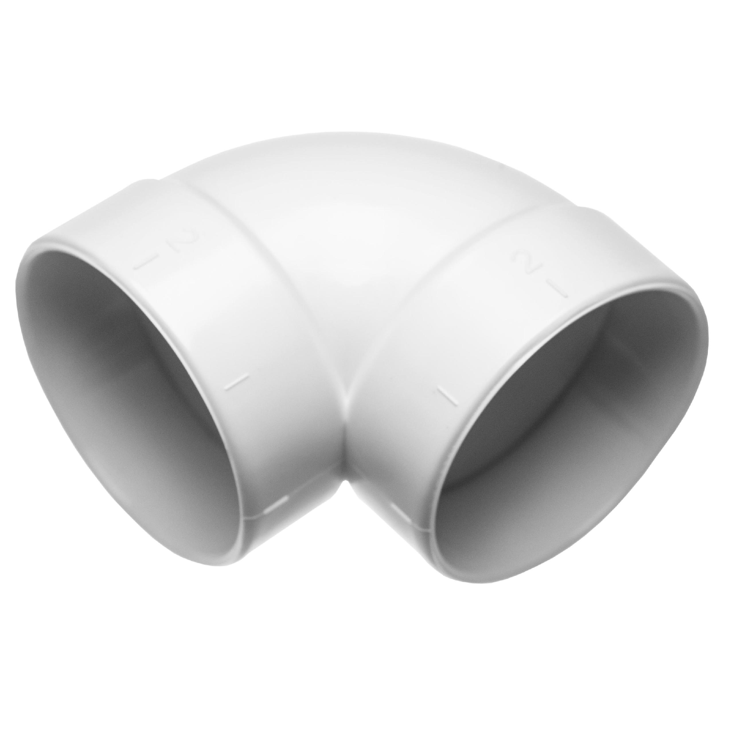 vhbw tubo curvo a 90°, corto, interno/interno, diametro 50,8mm - per impianto di aspirazione centralizzato