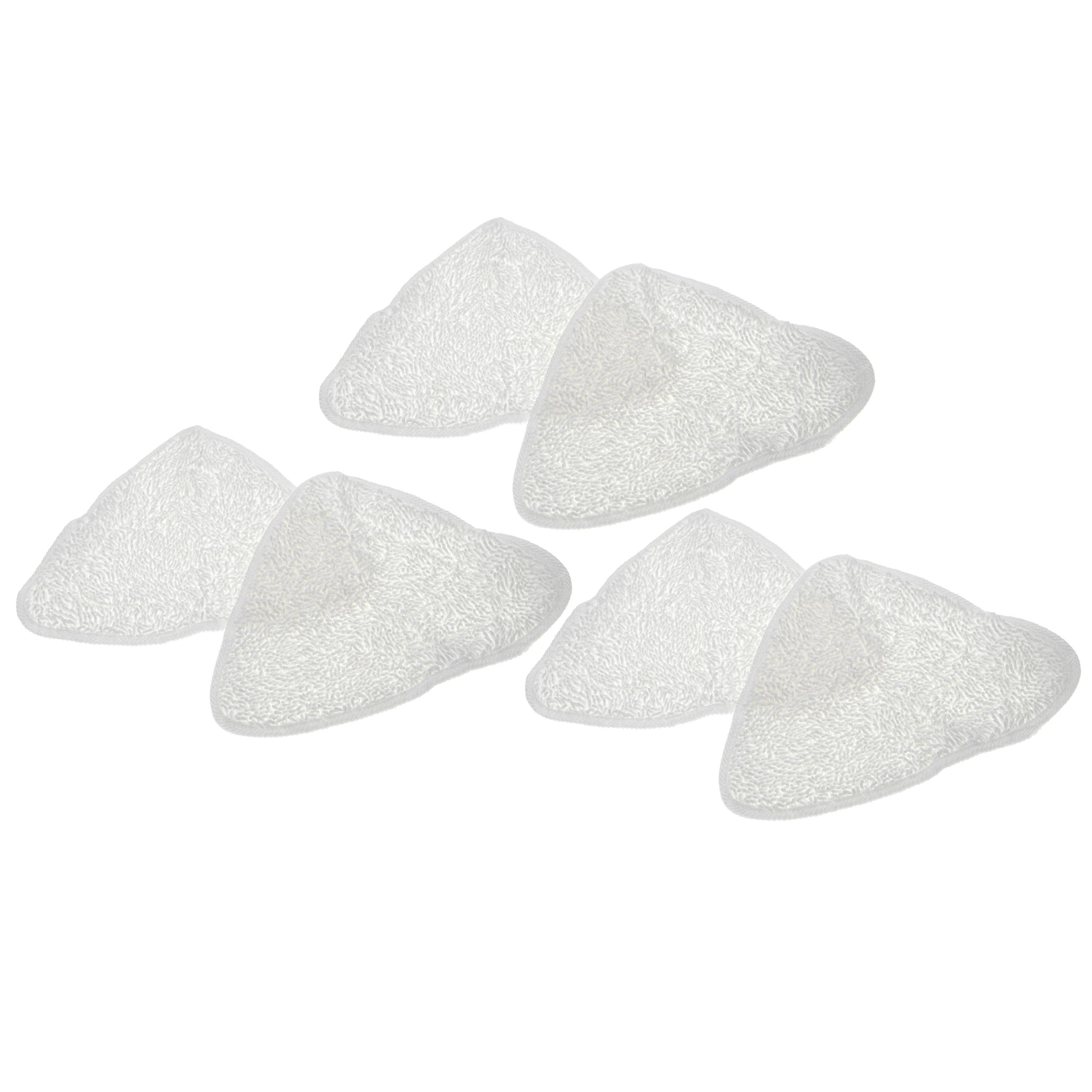 6x Cleaning Pad replaces Vileda 146576 for ViledaHot Spray Steamer, Steam Mop - Microfibre White