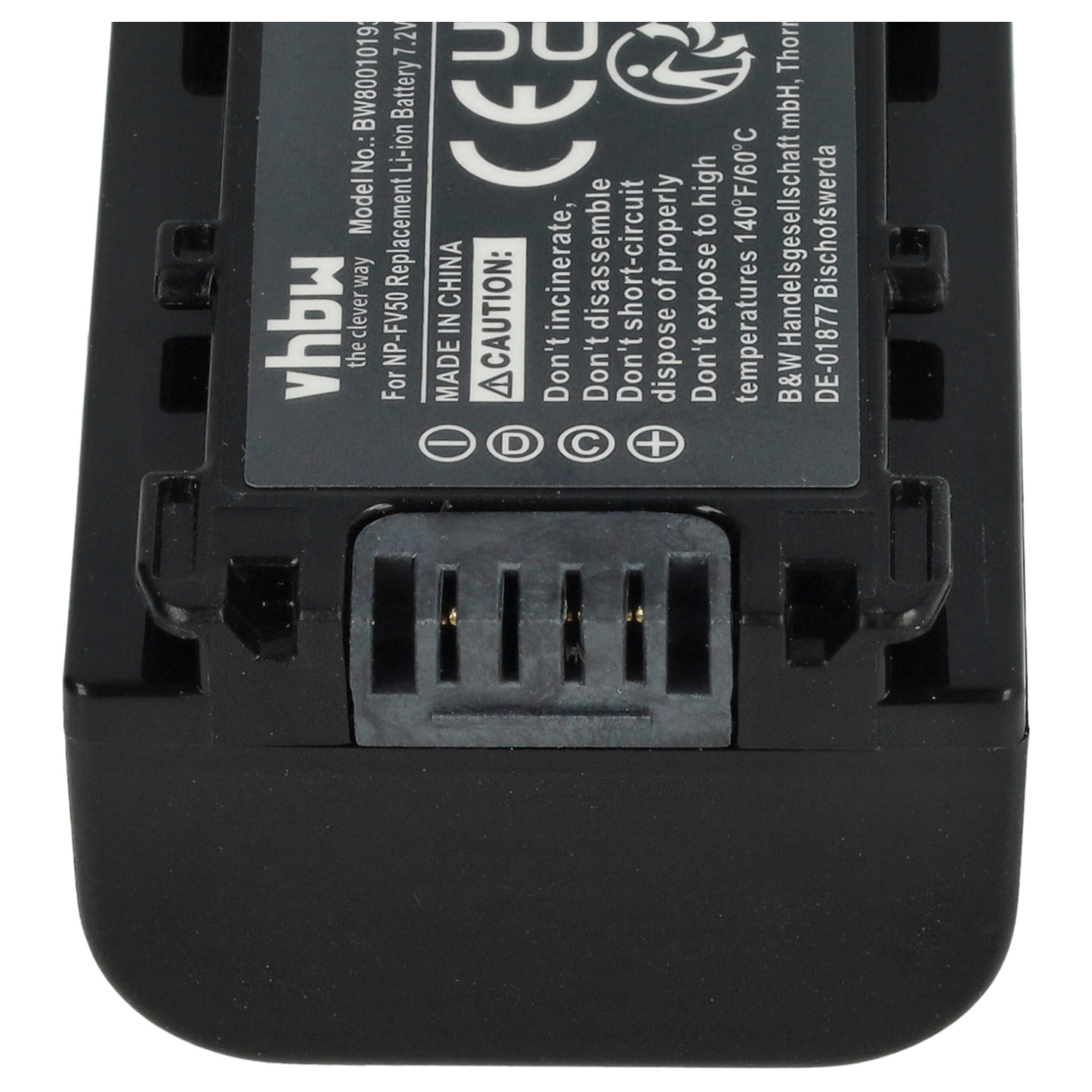 Videocamera 2x Battery replaces Sony NP-FV40, NP-FV50, NP-FV30 - 600 mAh 7.2 V Li-Ion