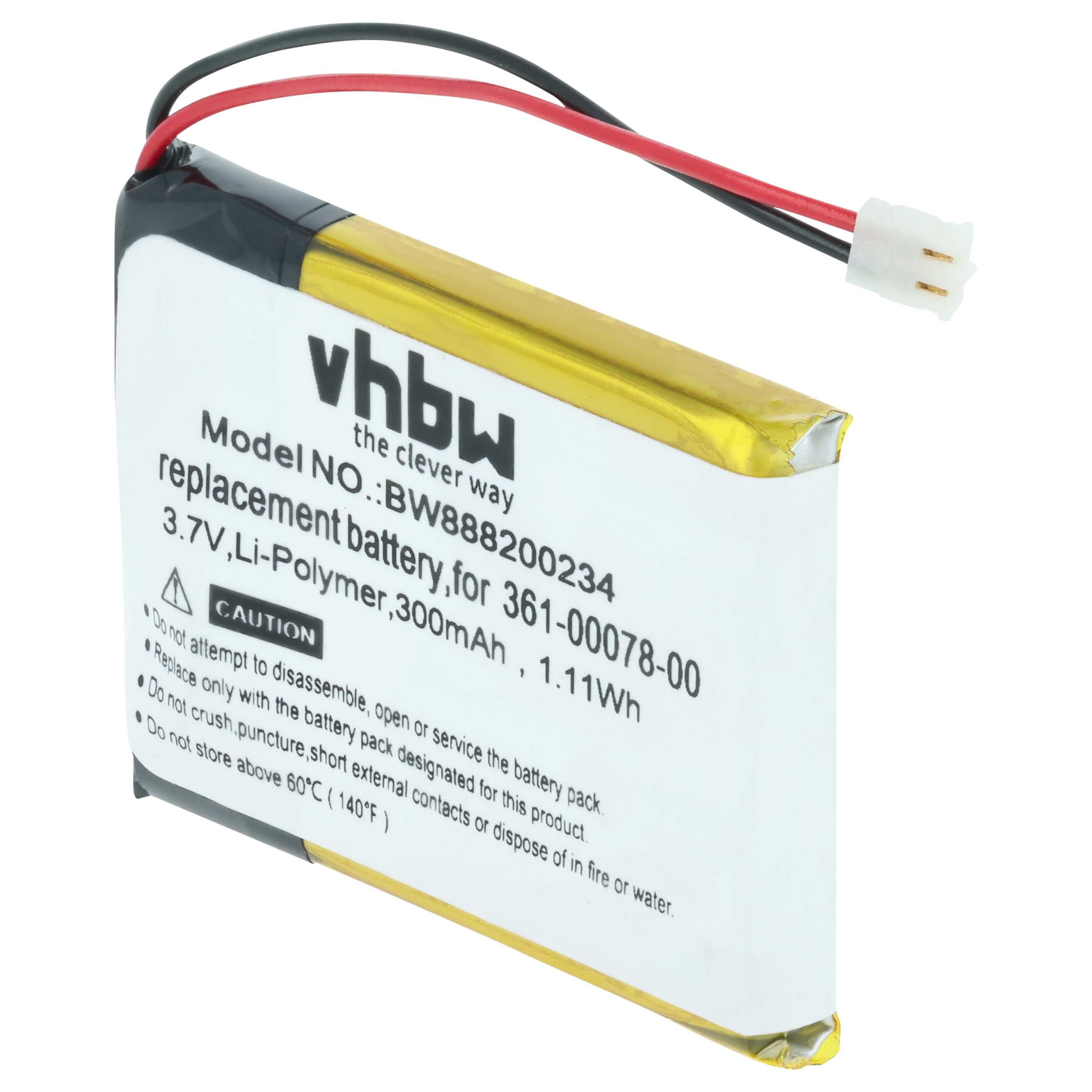 Smartwatch Battery replaces Garmin 361-00078-00 - 300 mAh 3.7 V Li-polymer