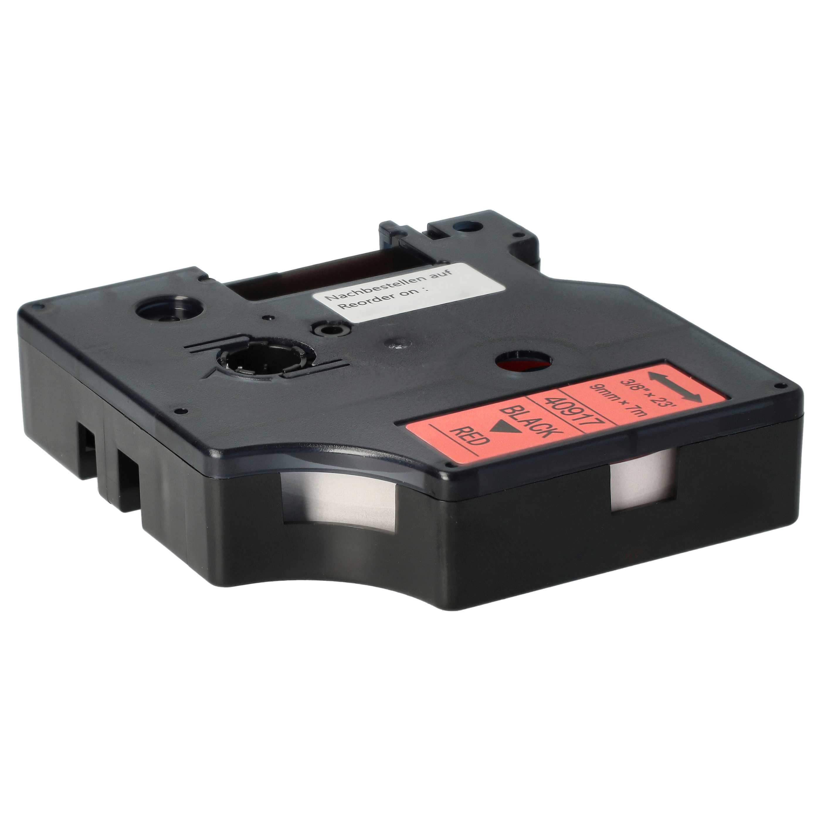 Label Tape replaces Dymo D1, 40917 - 9 mm Black to Red