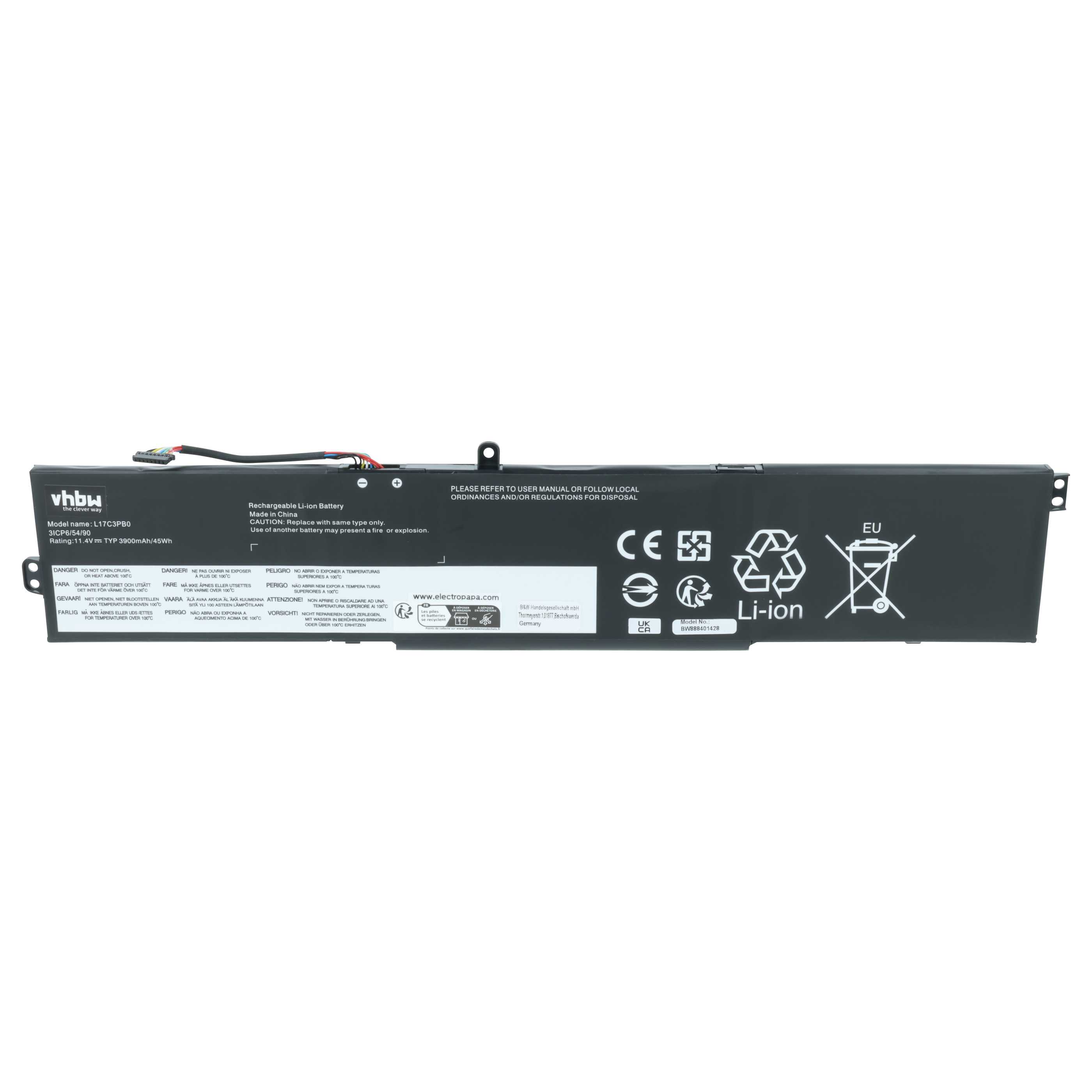 Akumulator do laptopa zamiennik Lenovo 5B10Q71252, 5B10Q71251, 5B10W67266, 5B10Q71254 - 3900 mAh 11,34 V LiPo