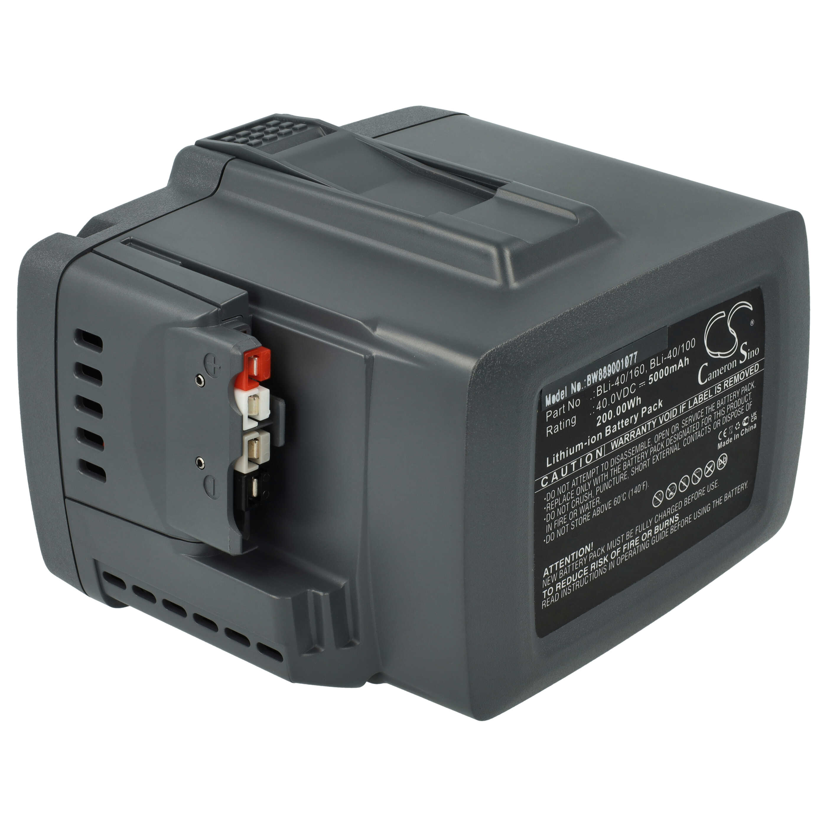 Battery replaces Gardena 9842, BLi-40/160, BLi-40/100, 9843-20, 28311, 9843 - 5000 mAh 40 V Li-Ion, dark grey
