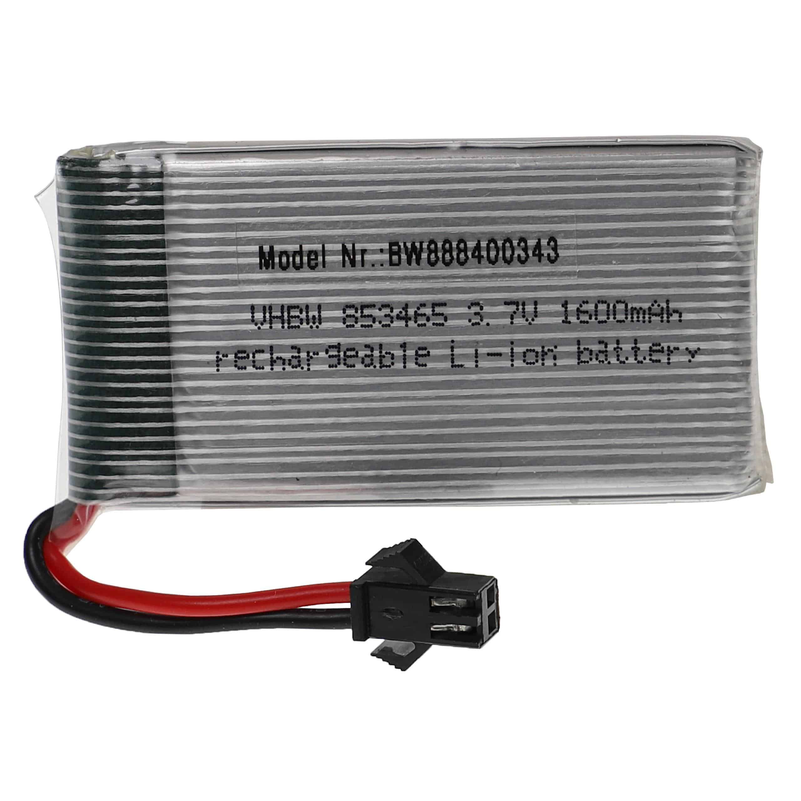 Batterie pour modèle radio-télécommandé - 1600mAh 3,7V Li-polymère, SM-2P