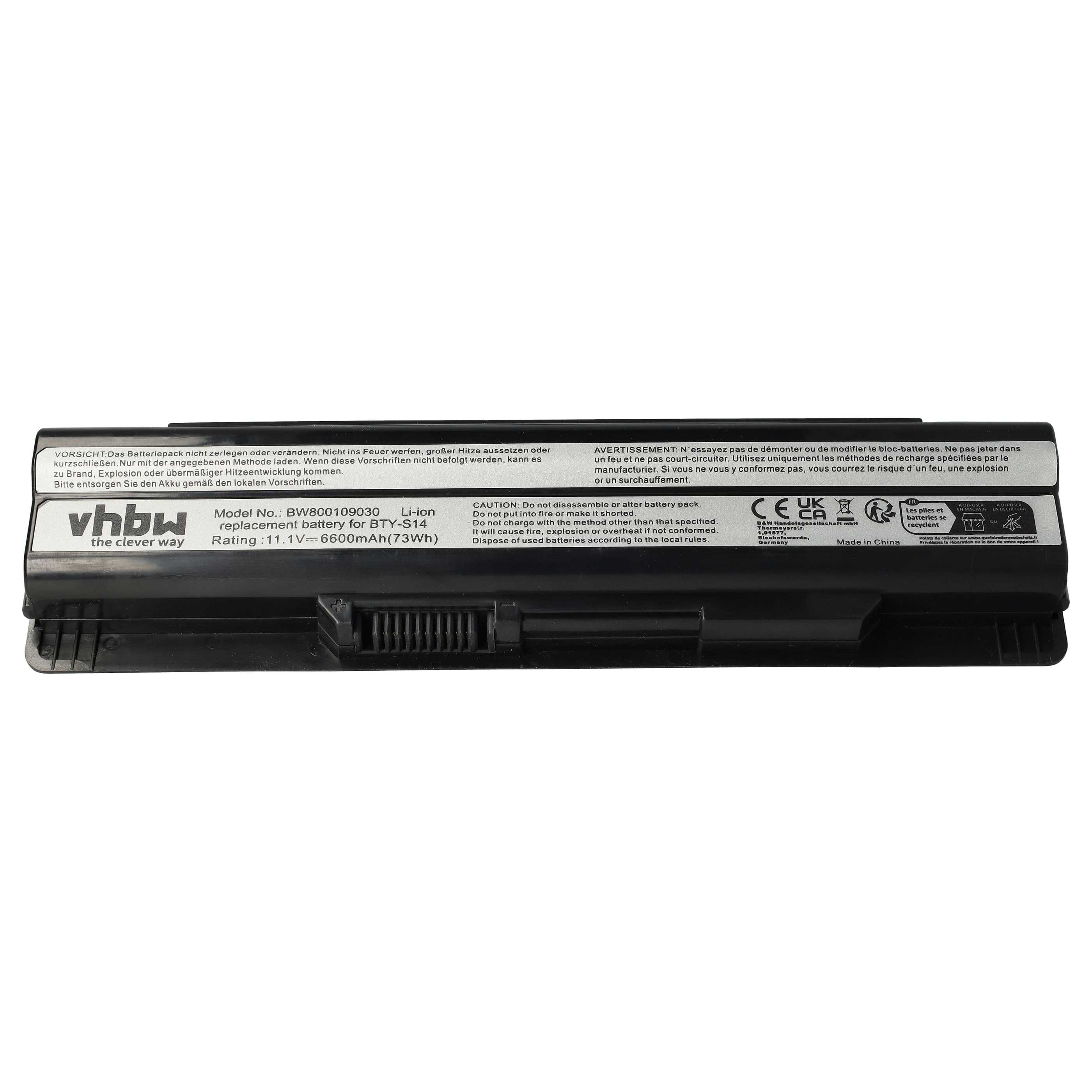 Akumulator do laptopa zamiennik Medion BTY-S14, 40029150, 40029231, 40029683 - 6600 mAh 11,1 V Li-Ion, czarny