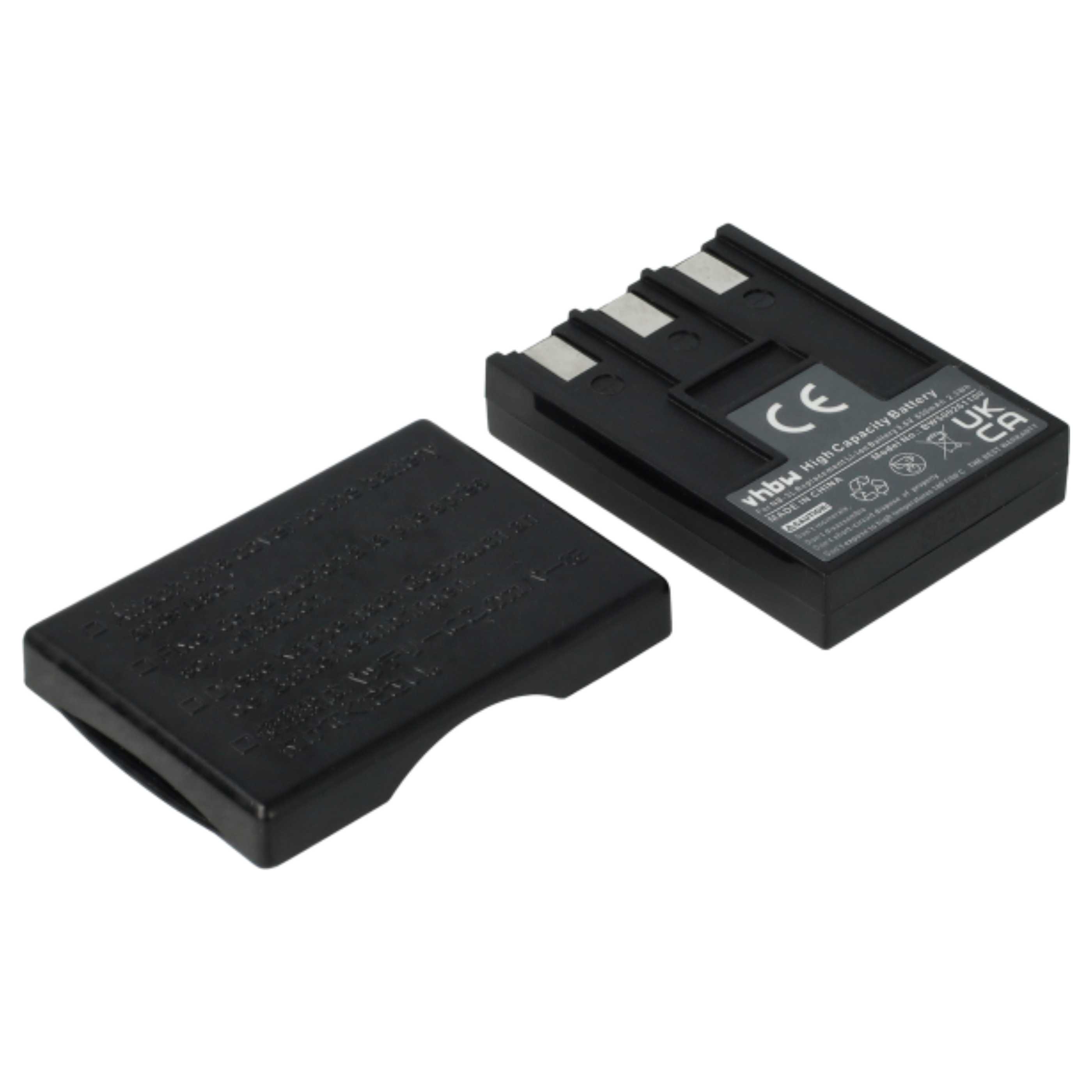 2x Battery replaces Canon NB-3L - 650mAh, 3.6V, Li-Ion