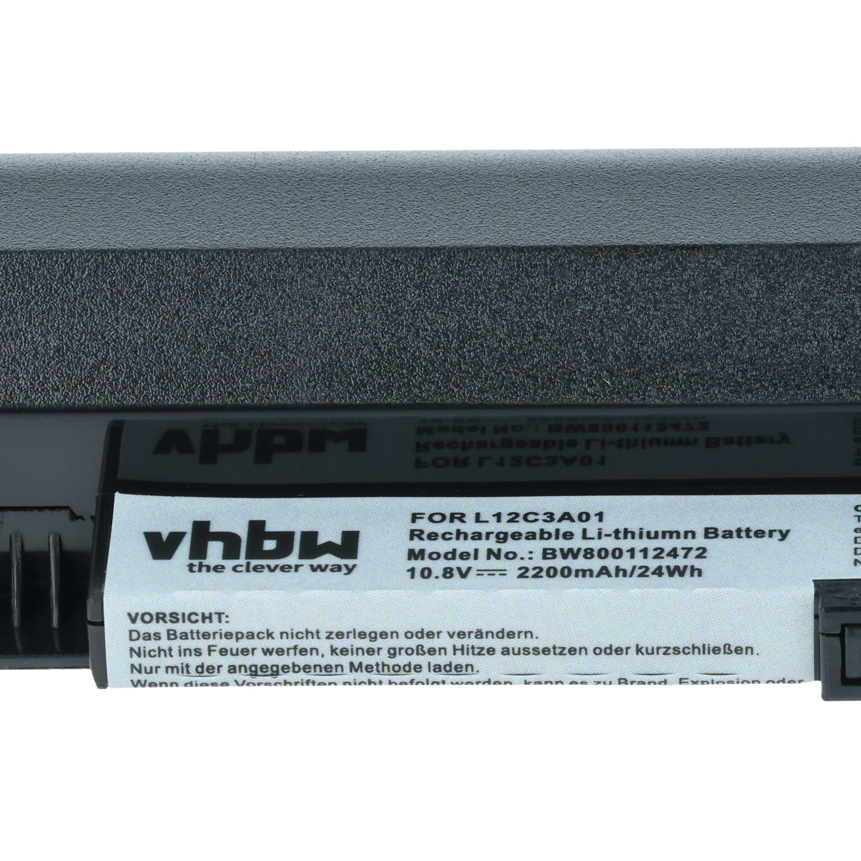 Akumulator do laptopa zamiennik Lenovo L12M3A01, L12S3F01, L12C3A01 - 2150 mAh 10,8 V Li-Ion, czarny