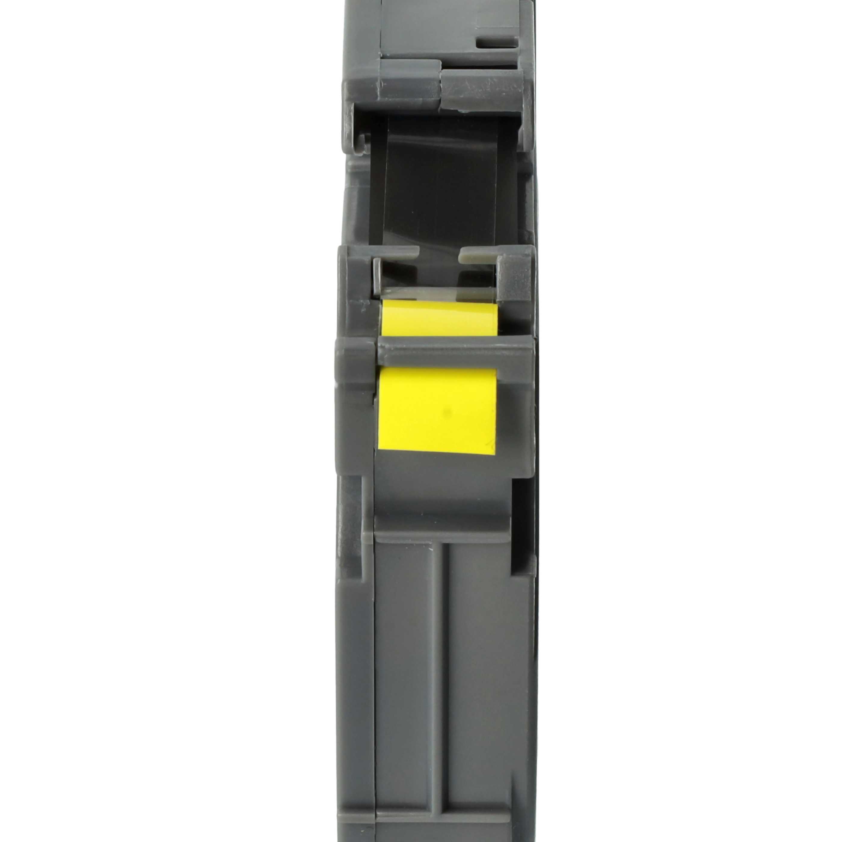 5x Label Tape replaces Brother TZE-S621 - 9 mm Black to Yellow, Extra Stark