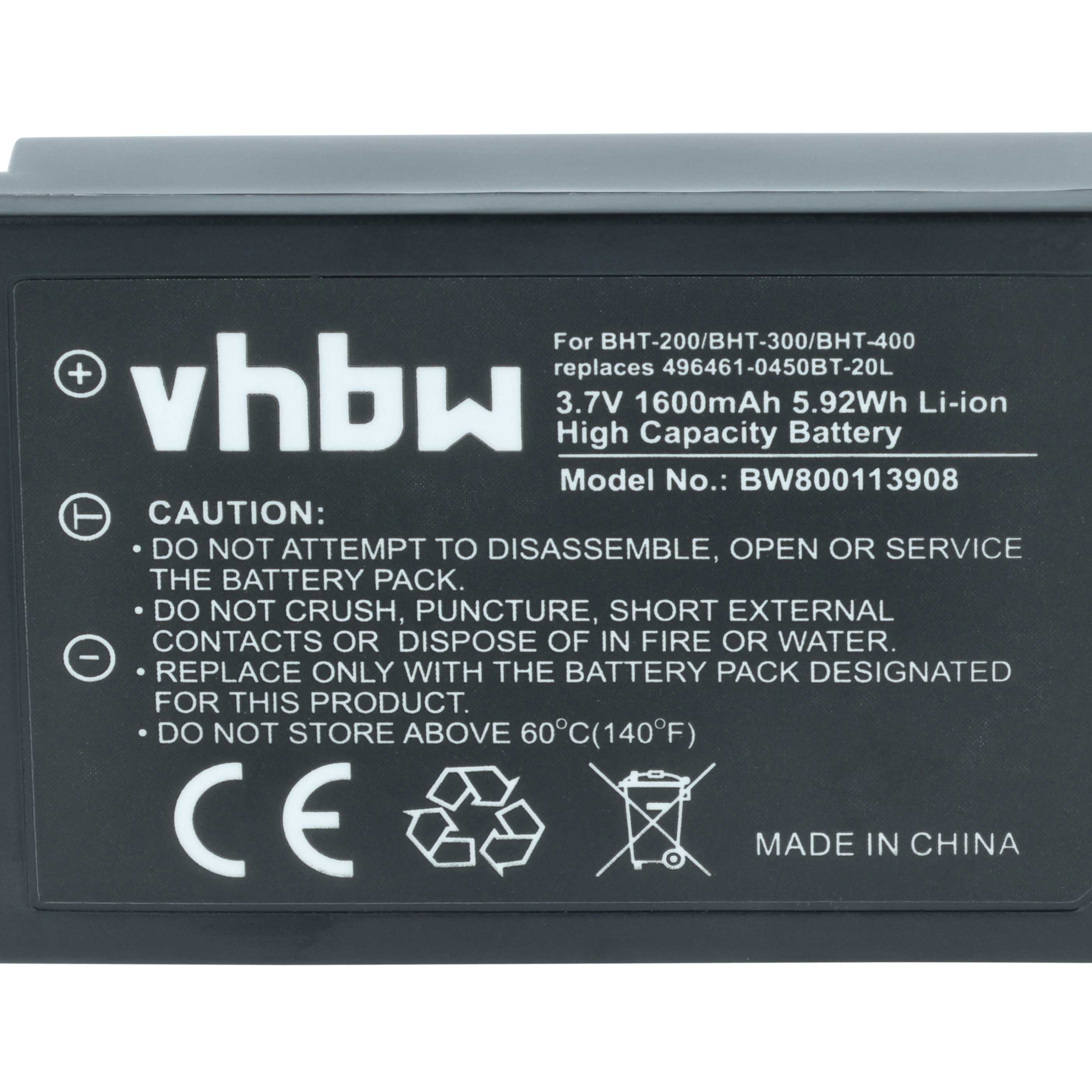 Batería reemplaza 496461-0450, 96461-0450, 496466-1130 para escáner código de barras (1600 mAh, 3,7 V, Li-Ion)