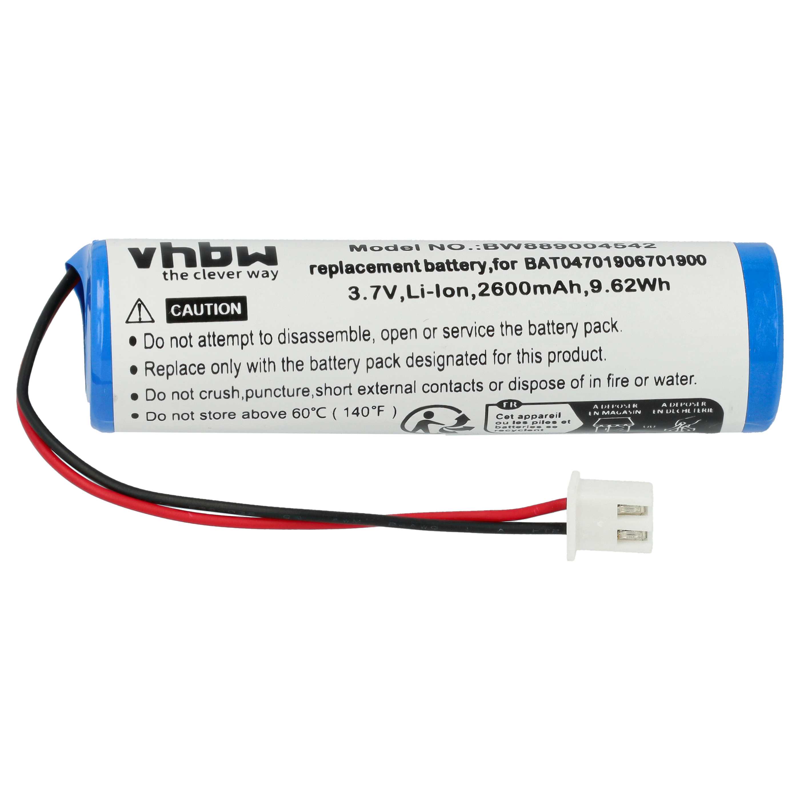 Batterie (5 pcs.) remplace Zafferano 8052536910881, BAT04701906701900 Zafferano - 2600mAh 3,7V Li-ion