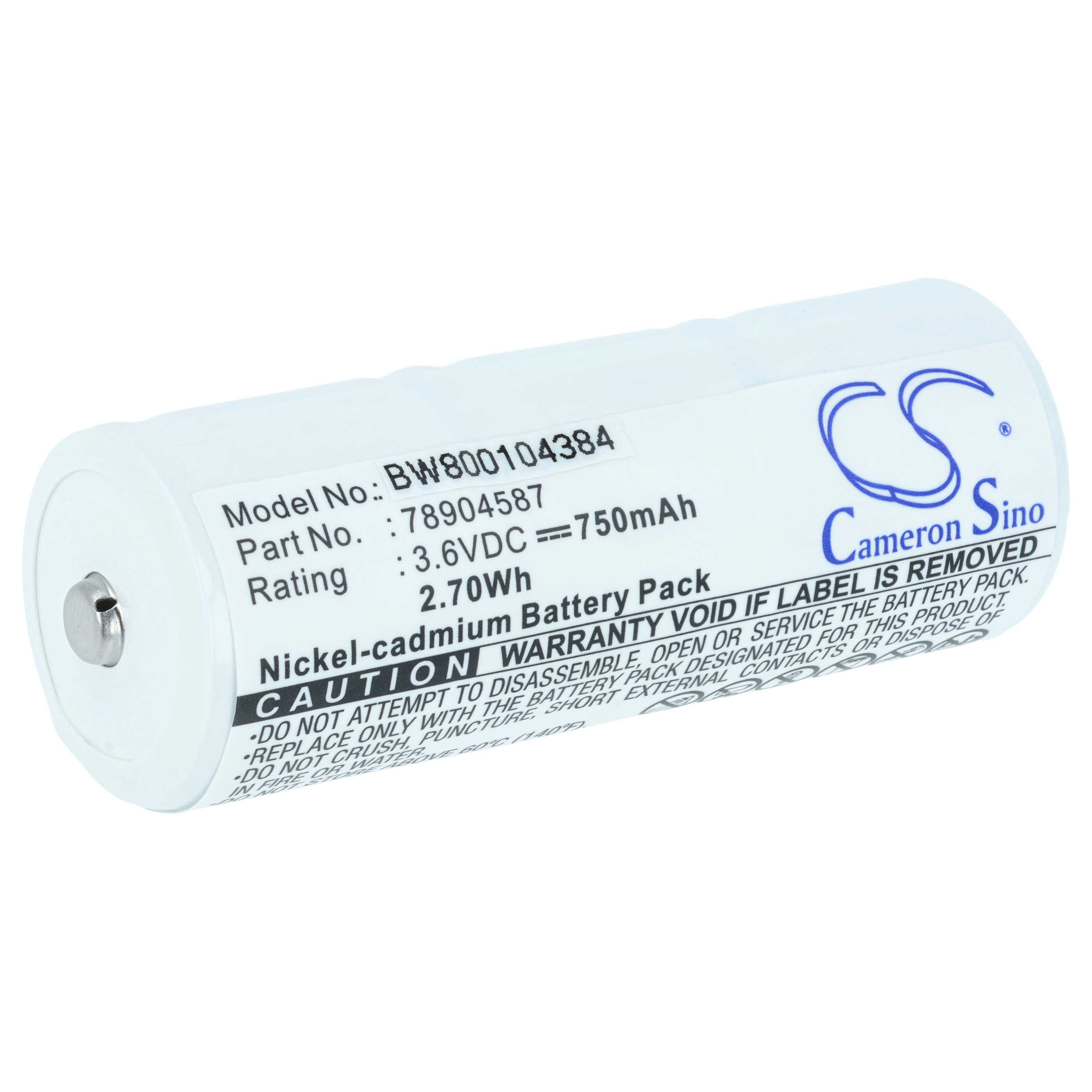 Batería reemplaza Welch Allyn 78904587 para tecnología médica (750 mAh, 3,6 V, NiCd)