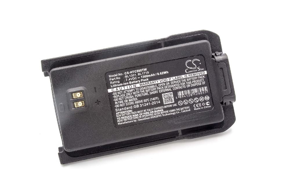 Batterie remplace Hyt / Hytera BL1719, BL2407, BL1301 pour radio talkie-walkie - 1300mAh 7,4V Li-ion