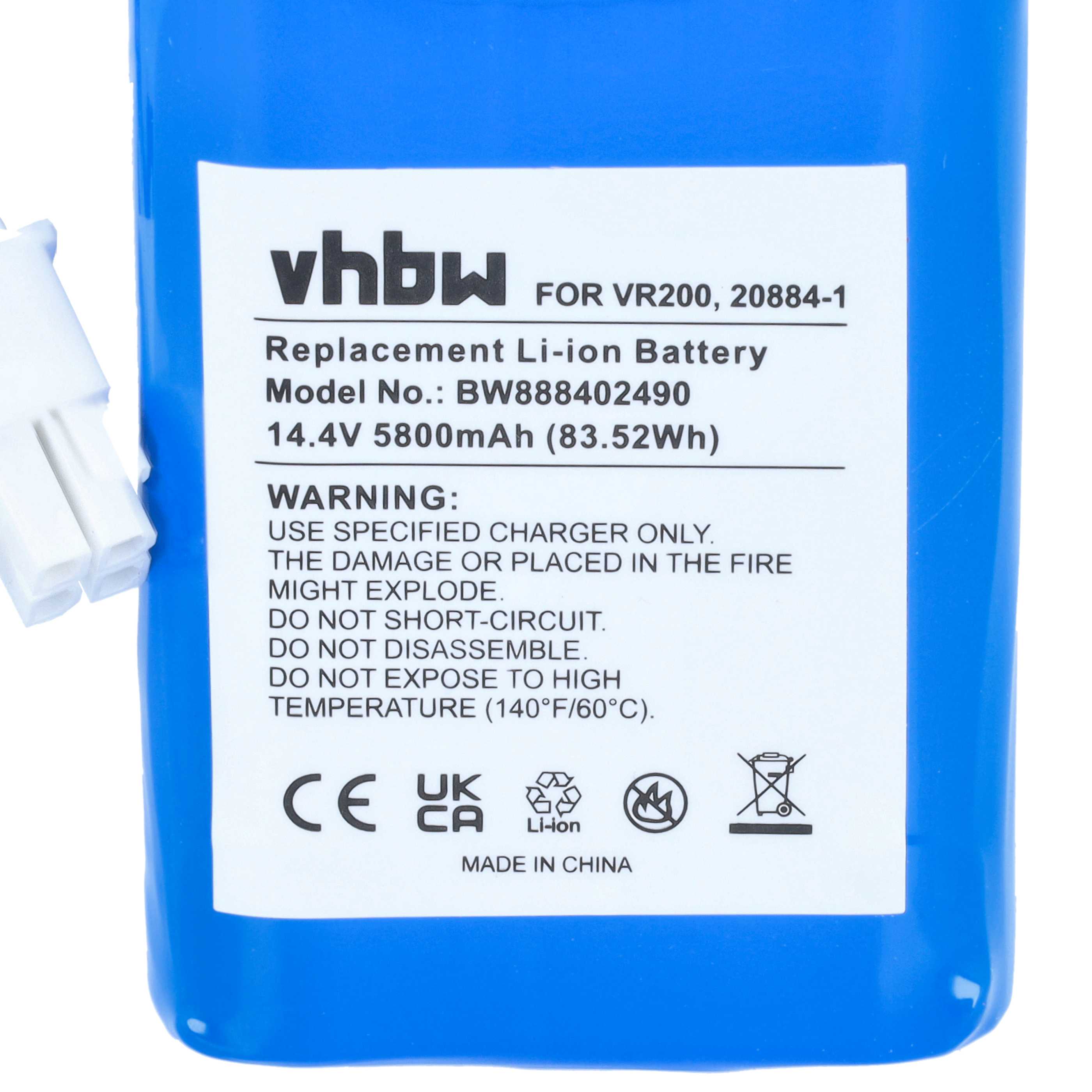 Batería recargable reemplaza Vorwerk 20884-1 para aspiradora - 5800 mAh 14,4 V Li-Ion