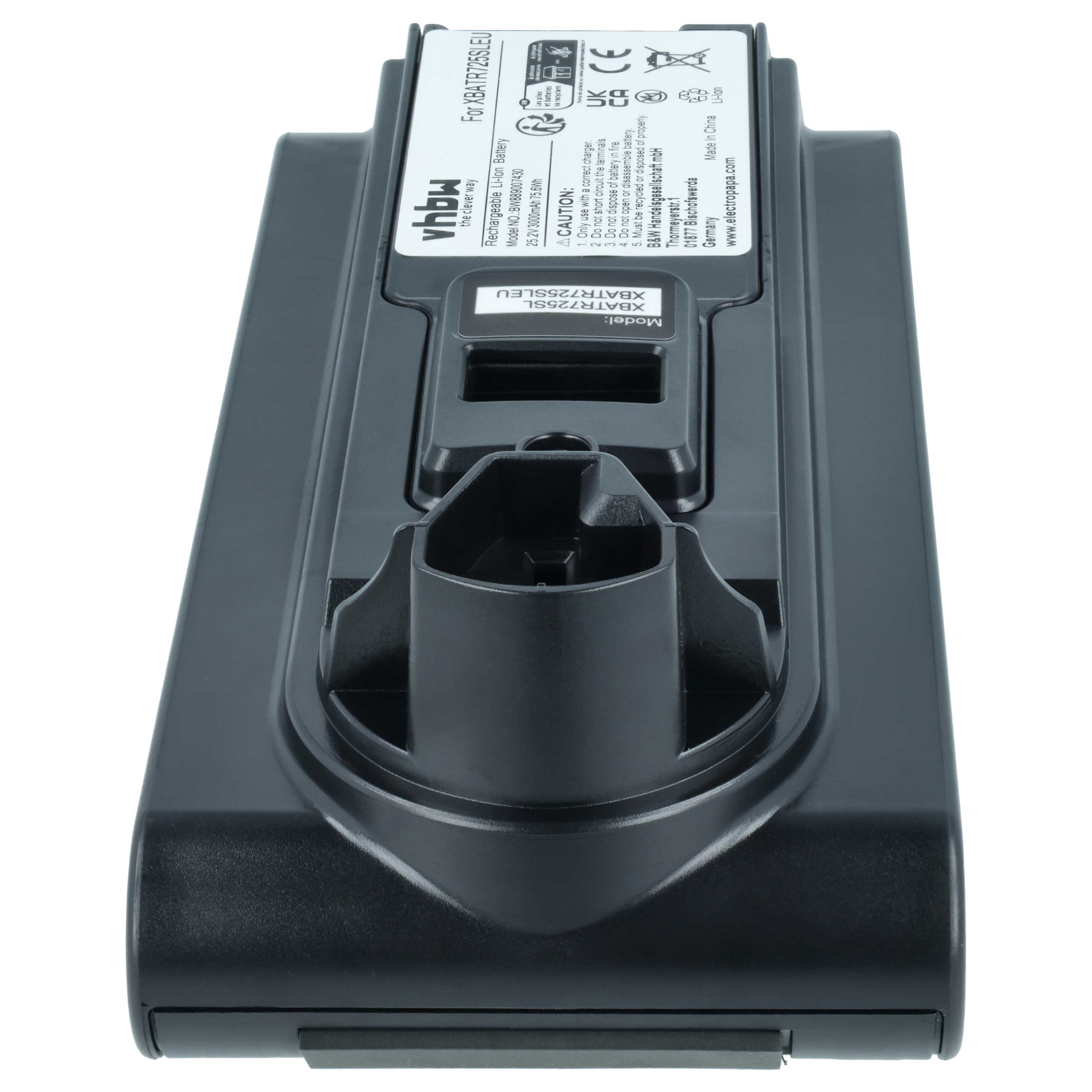 Battery replaces Shark XBATR725SLEU for Shark 3000mAh, 25.2V, Li-Ion