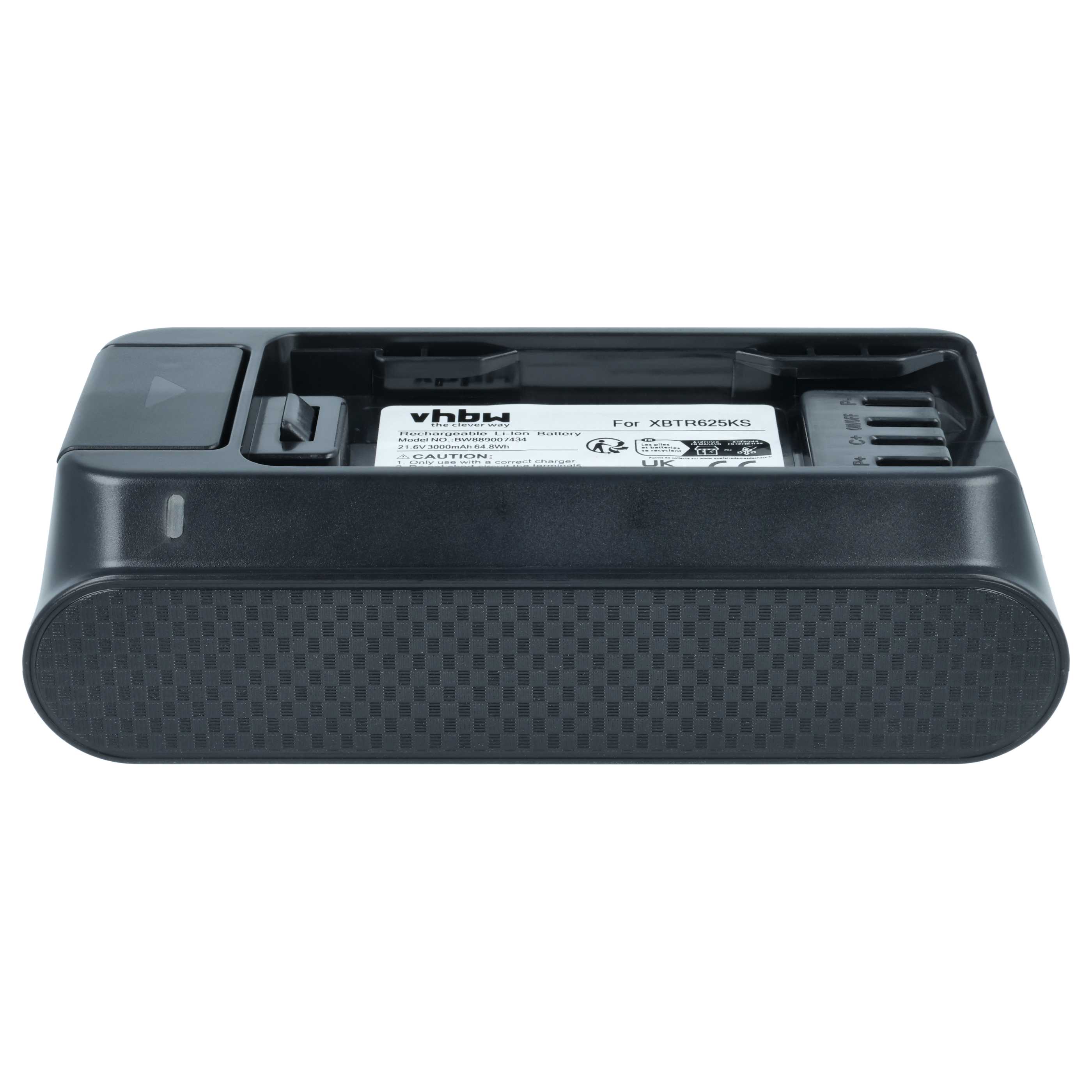 Battery replaces Shark XBTR625KSLN, XBTR625KSLEU, XBTR625KDC, XBTR625 for Shark 3000mAh, 21.6V, Li-Ion