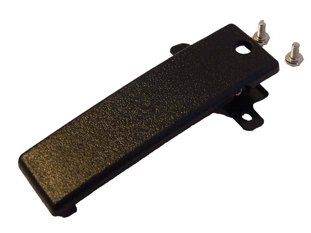 Clip para cinturón para equipos de radio Kenwood TH-205 - Con tornillos de fijación, plástico, negro