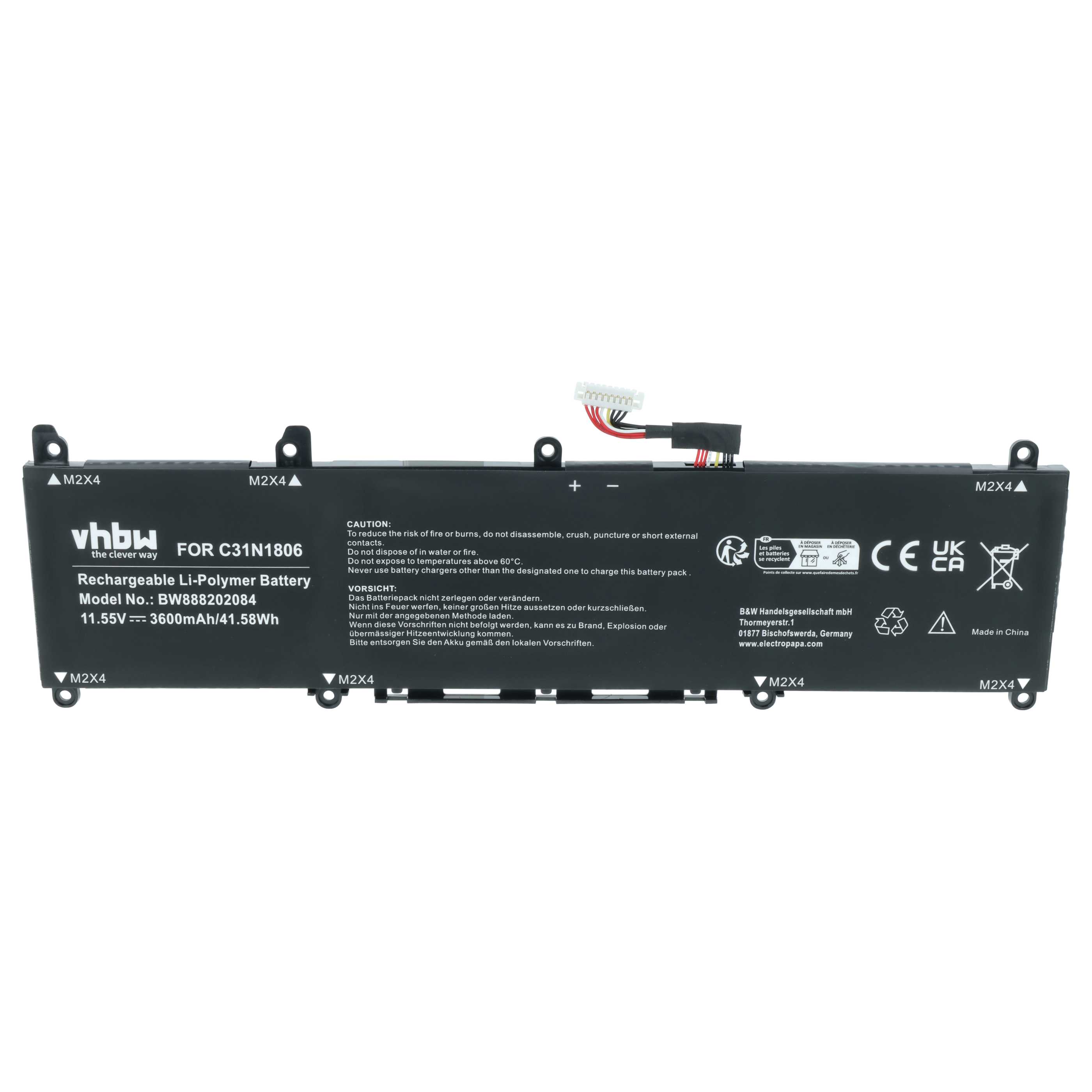 Akumulator do laptopa zamiennik Asus 0B200-02960000, 0B200-03030000 - 3600 mAh 11,55 V LiPo, czarny