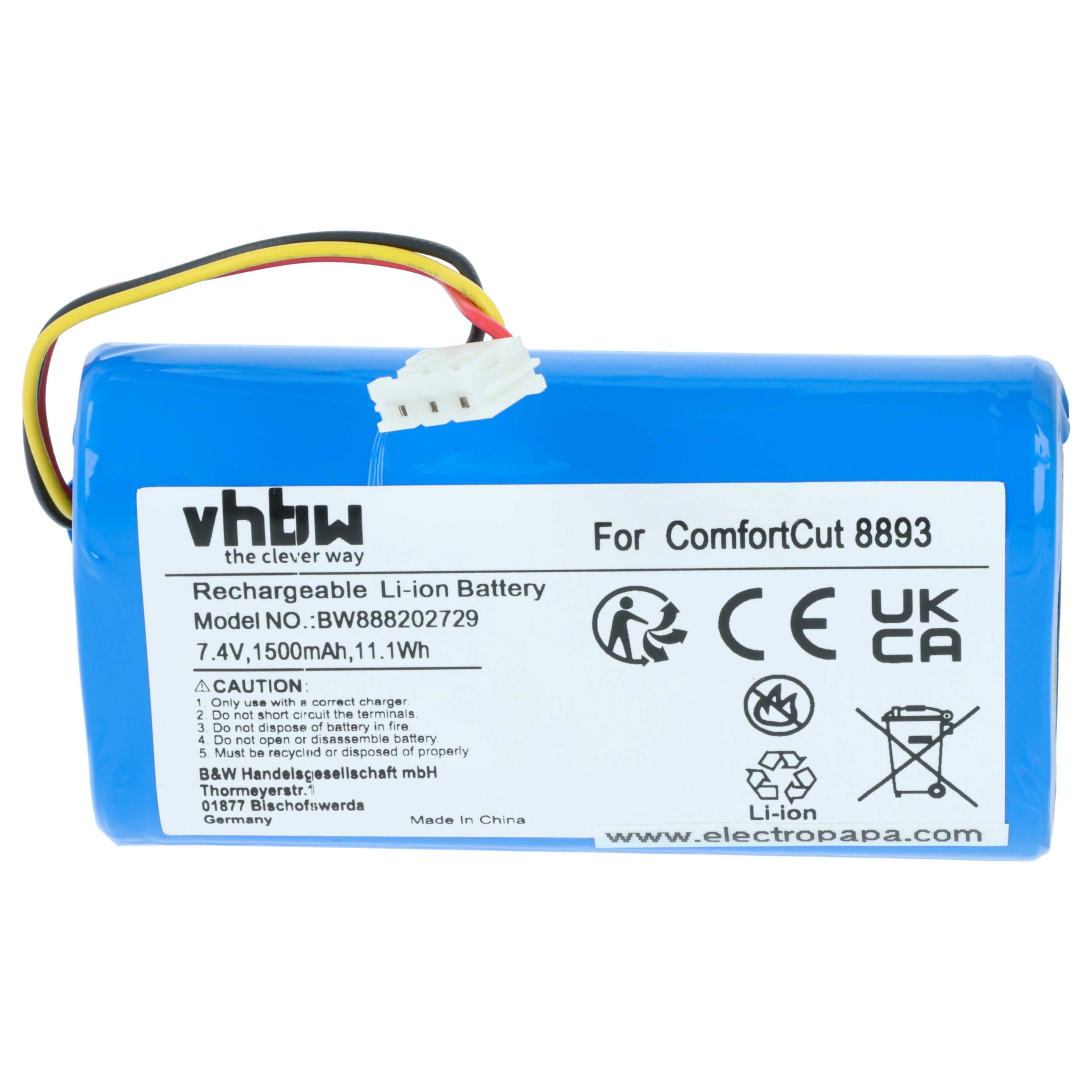Battery replaces Gardena 08894-00 Electric Power Tool - 1500 mAh, 7.4 V, Li-Ion