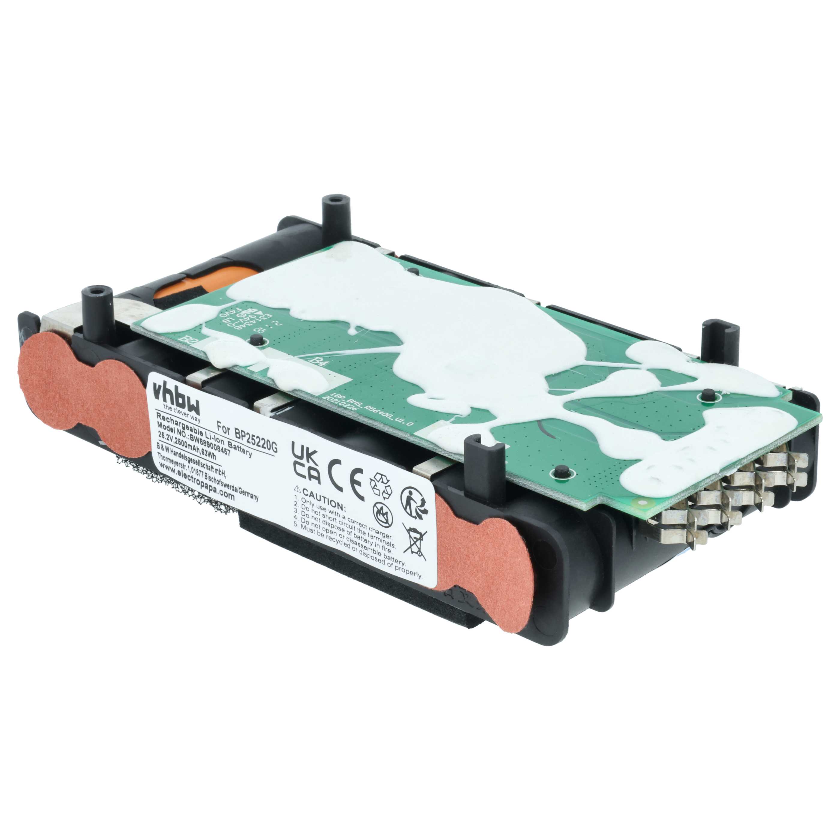 Battery replaces Grundig BP25220G, BP2522A, 9178018779 for Grundig etc. 2500mAh, 25.2V, Li-Ion