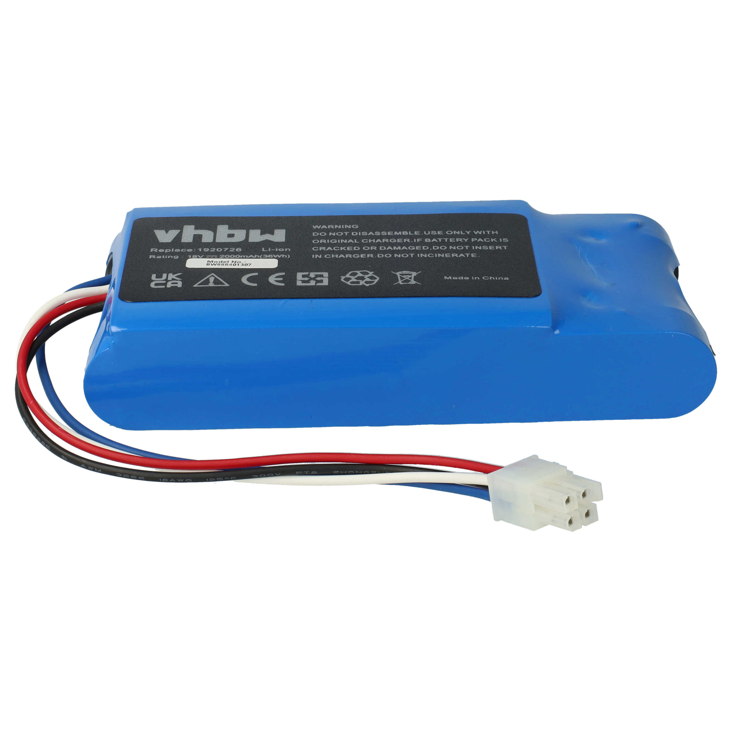 Lawnmower Battery Replacement for Yard Force 1920726 - 2000mAh 18V Li-Ion