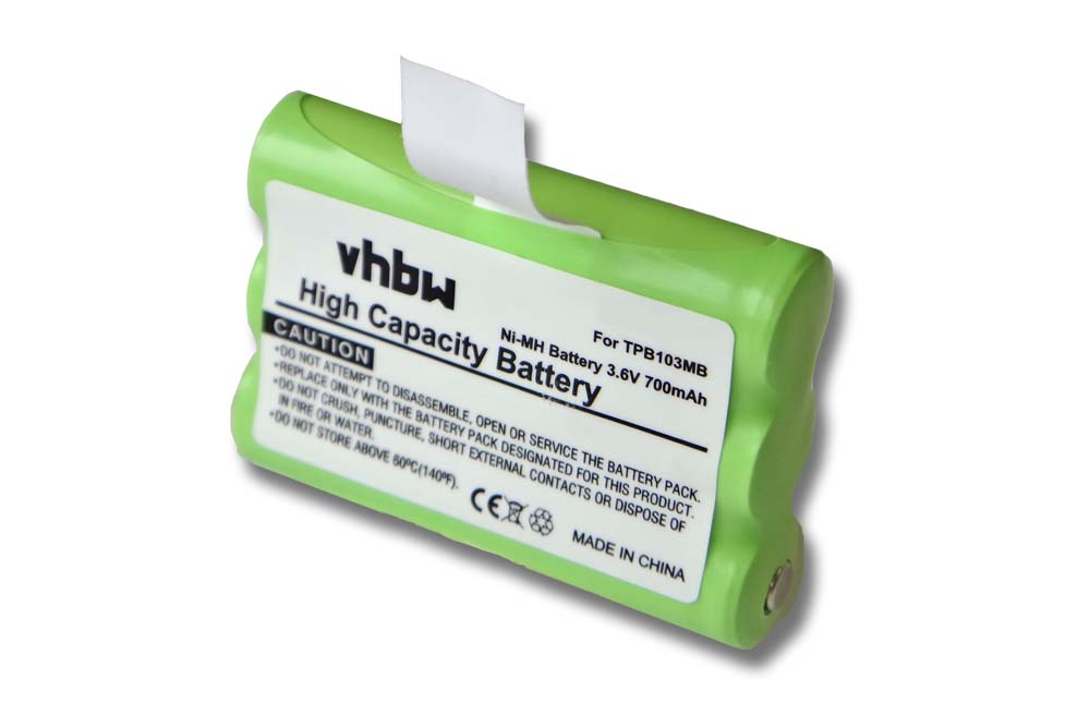 Baby Monitor Battery Replacement for TPB103MB - 700mAh 3.6V NiMH