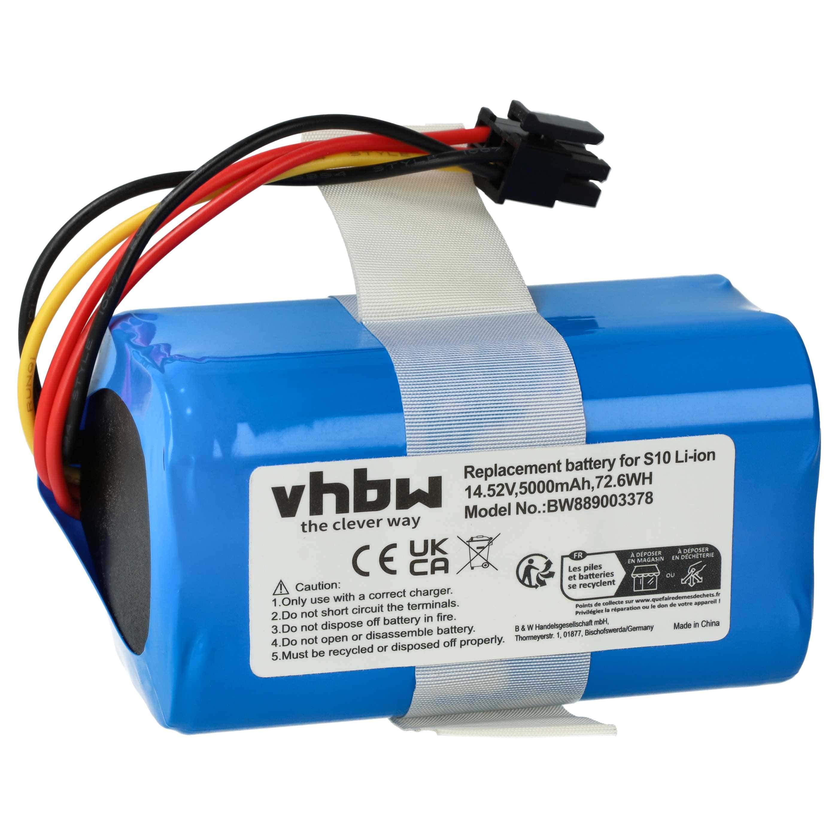 Battery suitable for 360 QH100003, S10, X100, X100 Max 5000mAh, 14.52V, Li-Ion