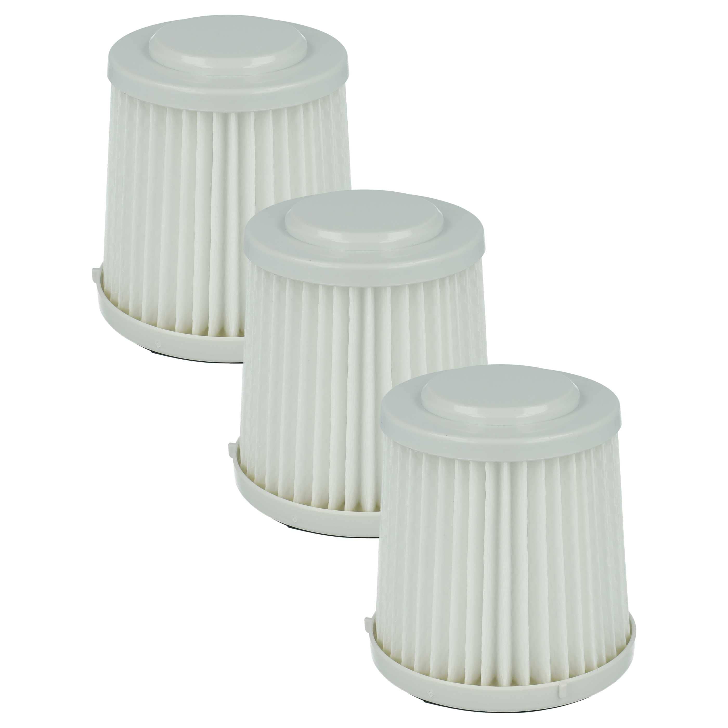 3x Filterfilter replaces Black & Decker FVF100 for Black & Decker Vacuum Cleaner, black / white