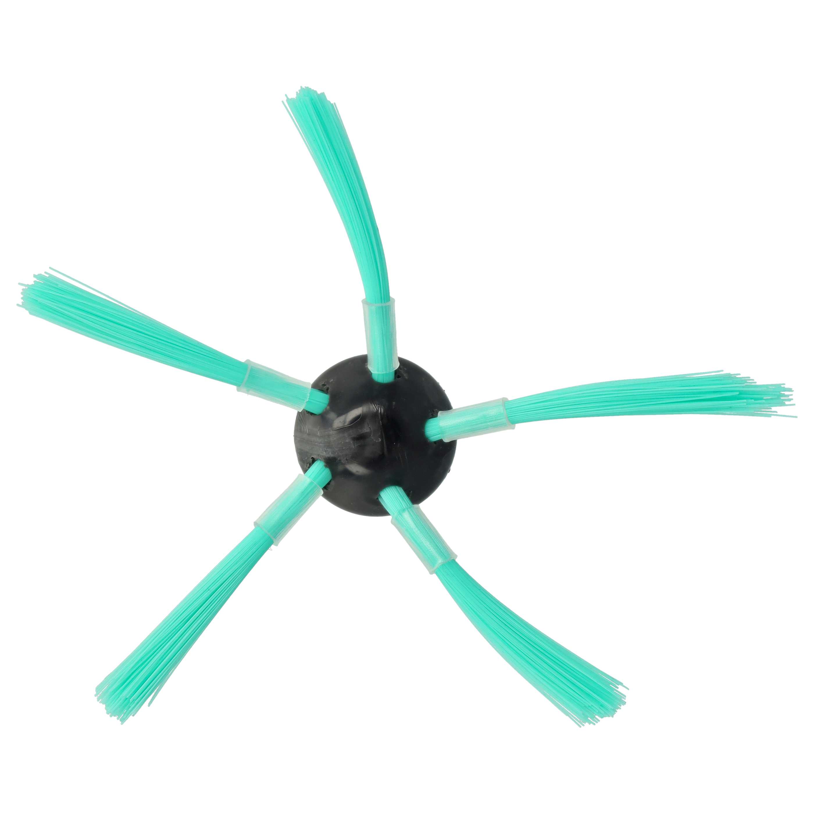 4x Side Brush suitable for Vorwerk Kobold VR-300, VR300, VR-7, VR7 Robot Vacuum Cleaner - 5-armed, black, gree