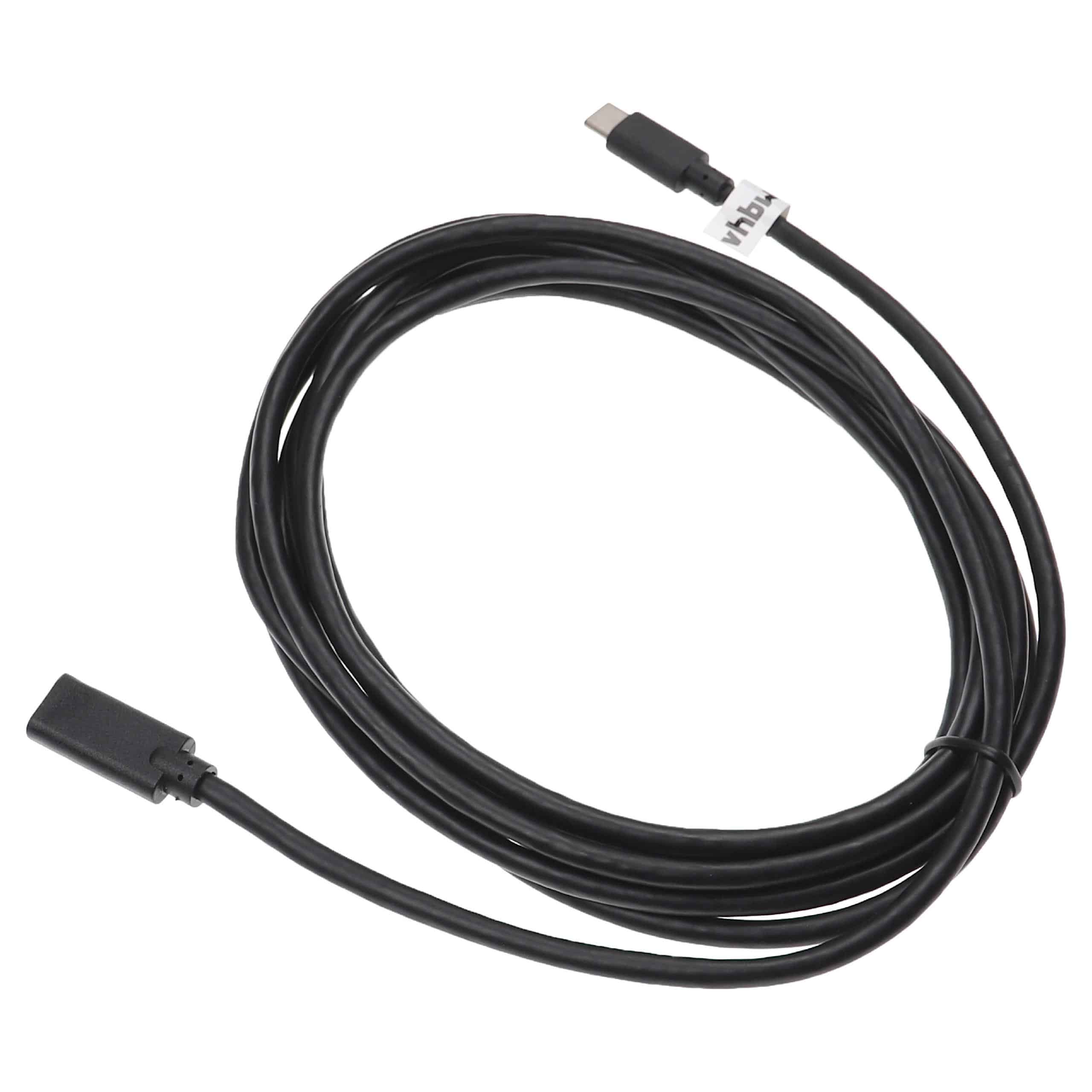 USB C Extension Cable for various Tablets, Notebooks, Smartphones, PCs - 3 m Black, USB 3.1 C Cable