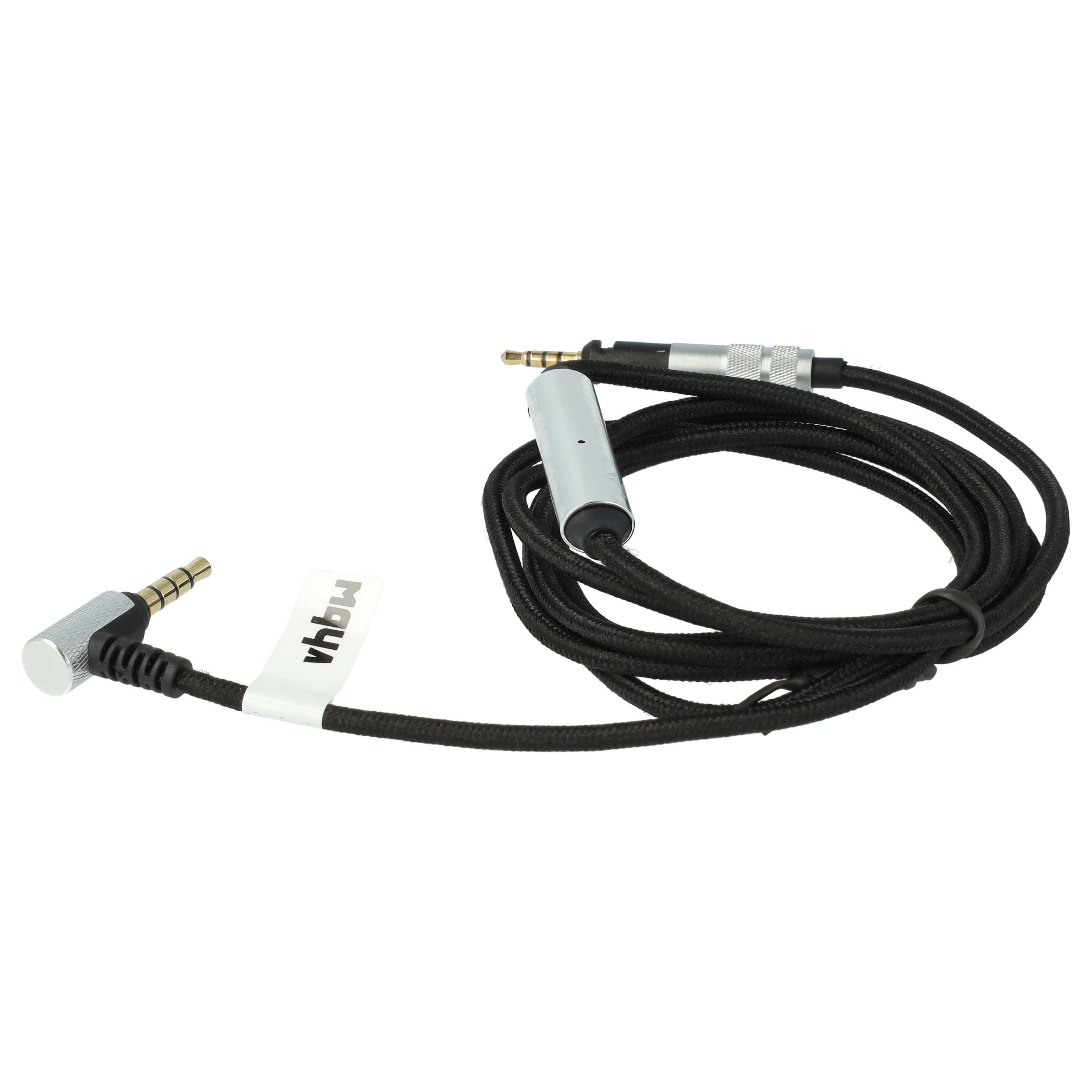 Câble audio pour casque AKG / Sennheiser / Bose et autres, 150 cm, noir / argenté