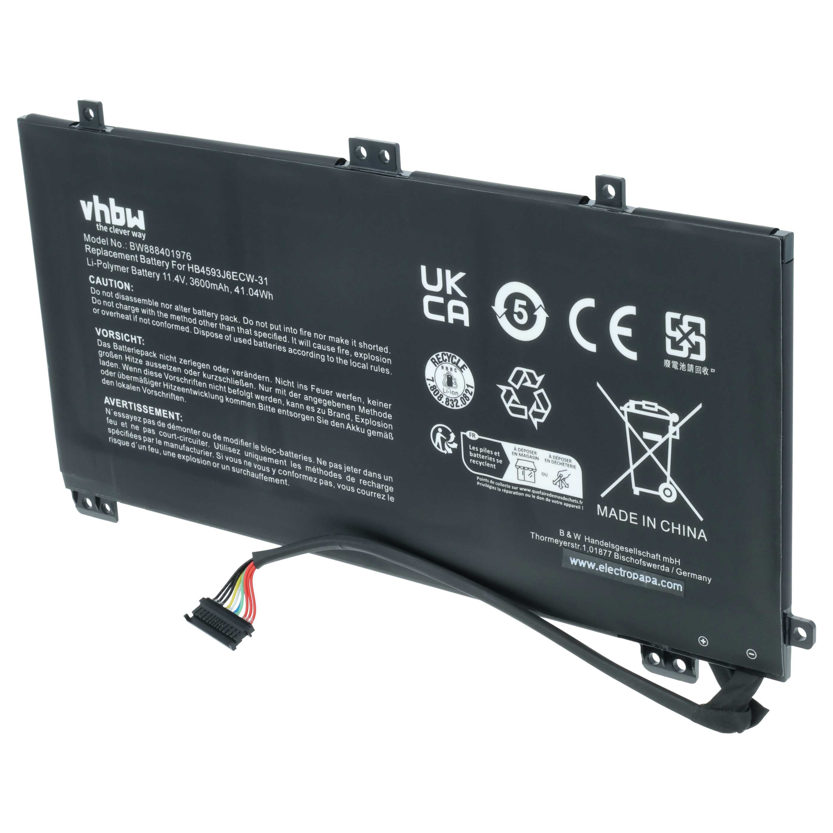 Akumulator do laptopa zamiennik Huawei HB4593J6ECW-31, HB4593J6ECW - 3600 mAh 11,4 V LiPo