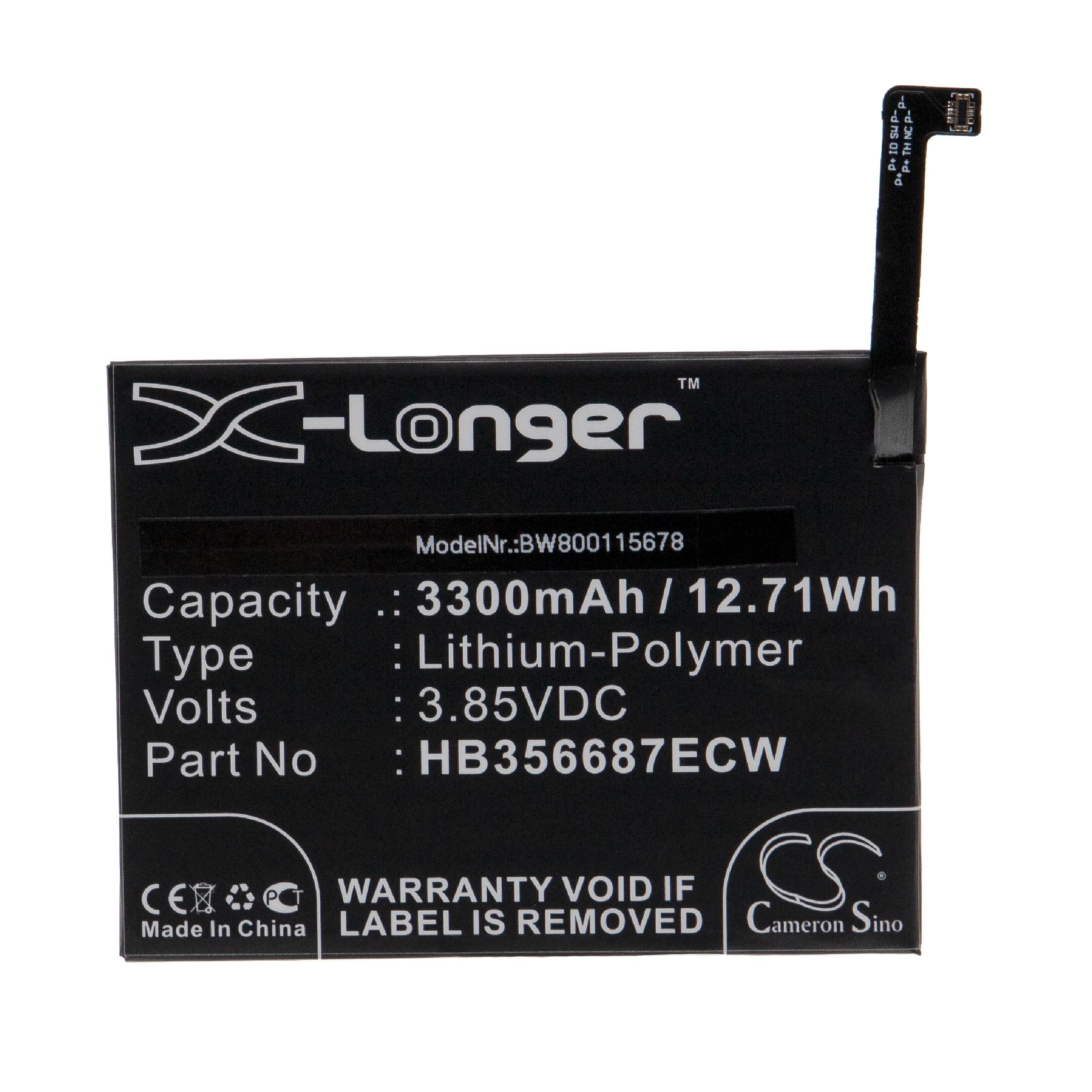 Mobile Phone Battery Replacement for Huawei HB356687ECW - 3300mAh 3.85V Li-polymer