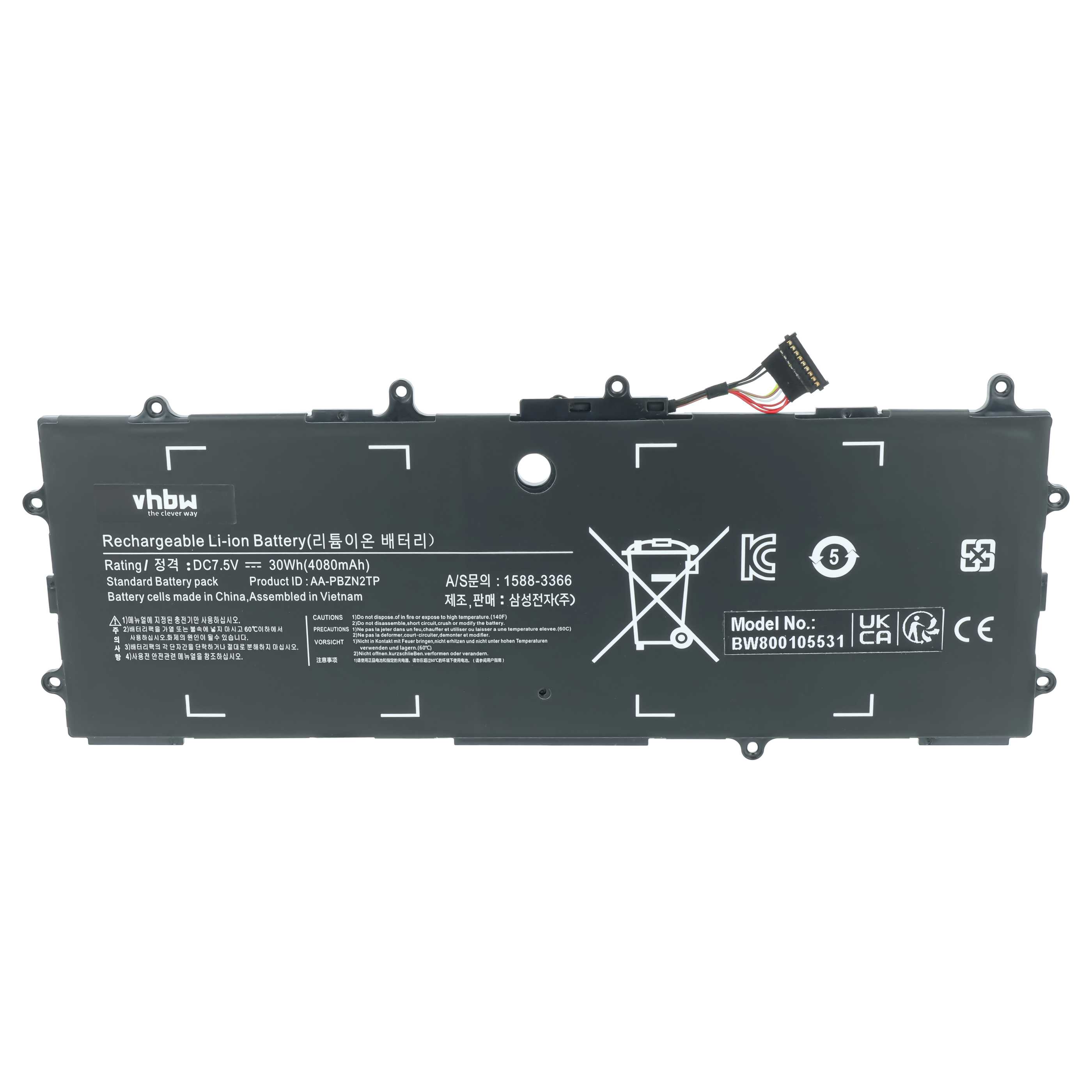 Batterie remplace Samsung BA43-00355A, AA-PBZN2TP pour ordinateur portable Samsung- 4080mAh 7,5V Li-polymère