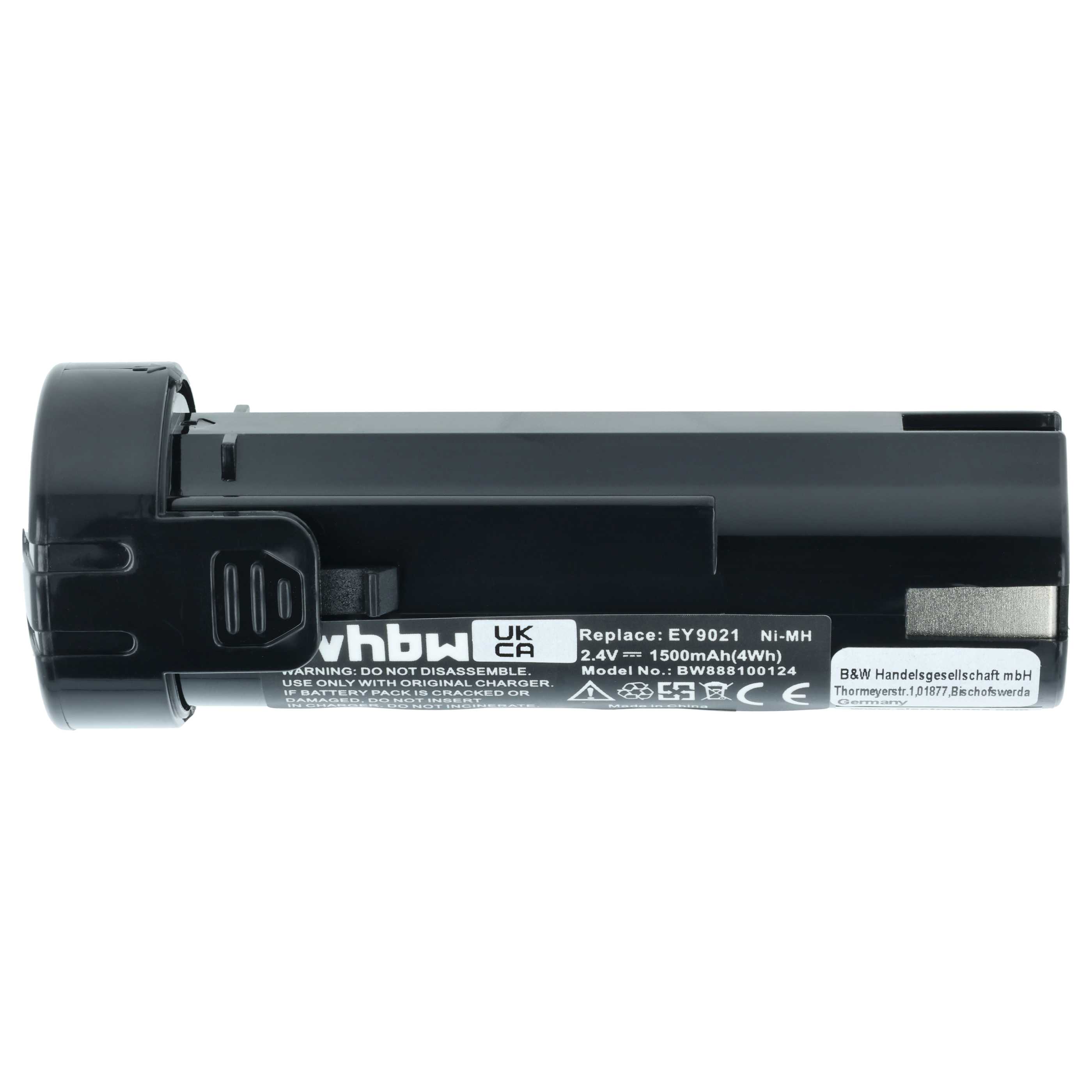 Battery replaces Panasonic 6546 6, 6538 1, 6545 6, 6540 1, 6539 6 Electric Power Tool - 1500 mAh, 2.4 V, NiMH
