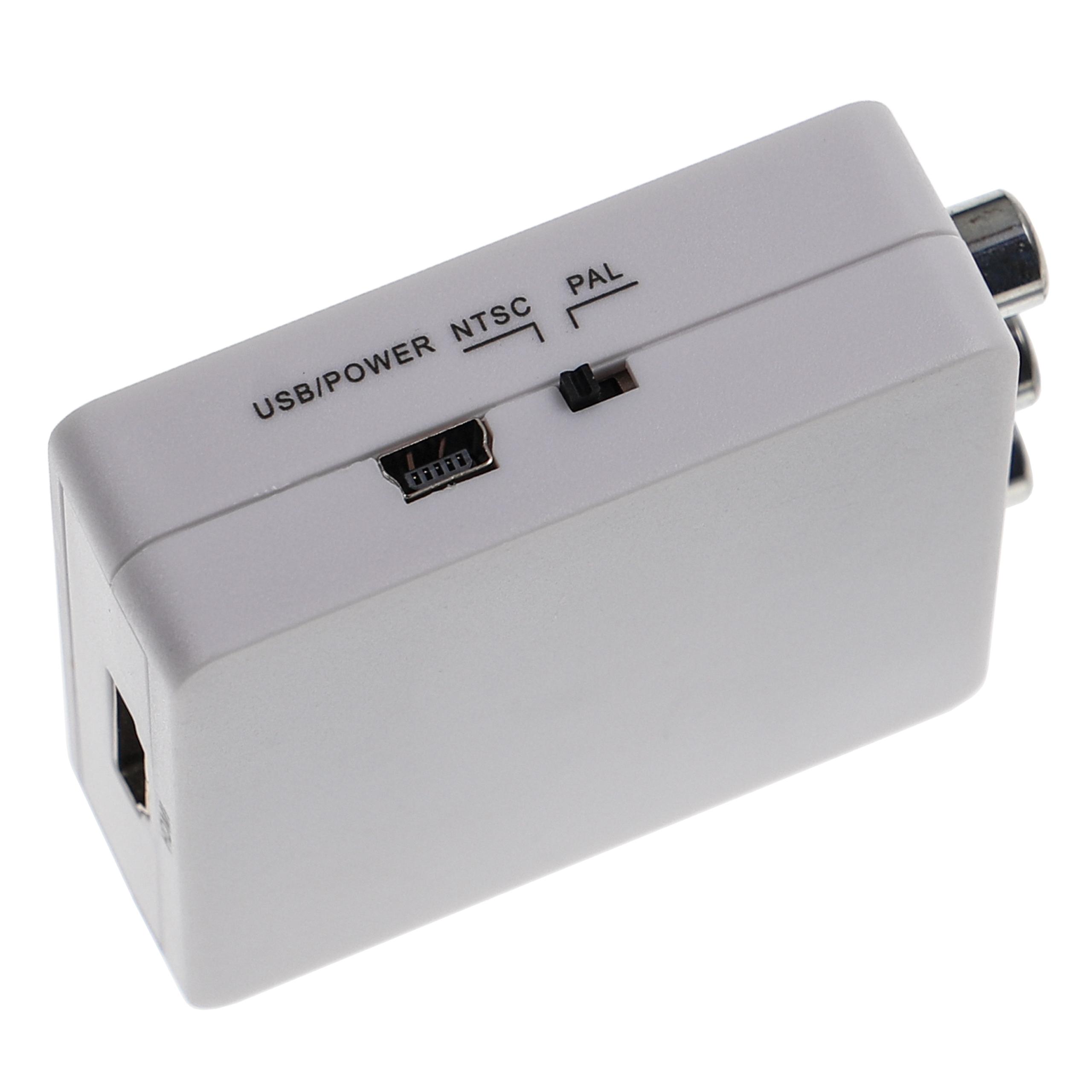 Adapter HDMI na cinch, konwerter AV RCA Composite Audio Video - Z kablem mini USB, biały