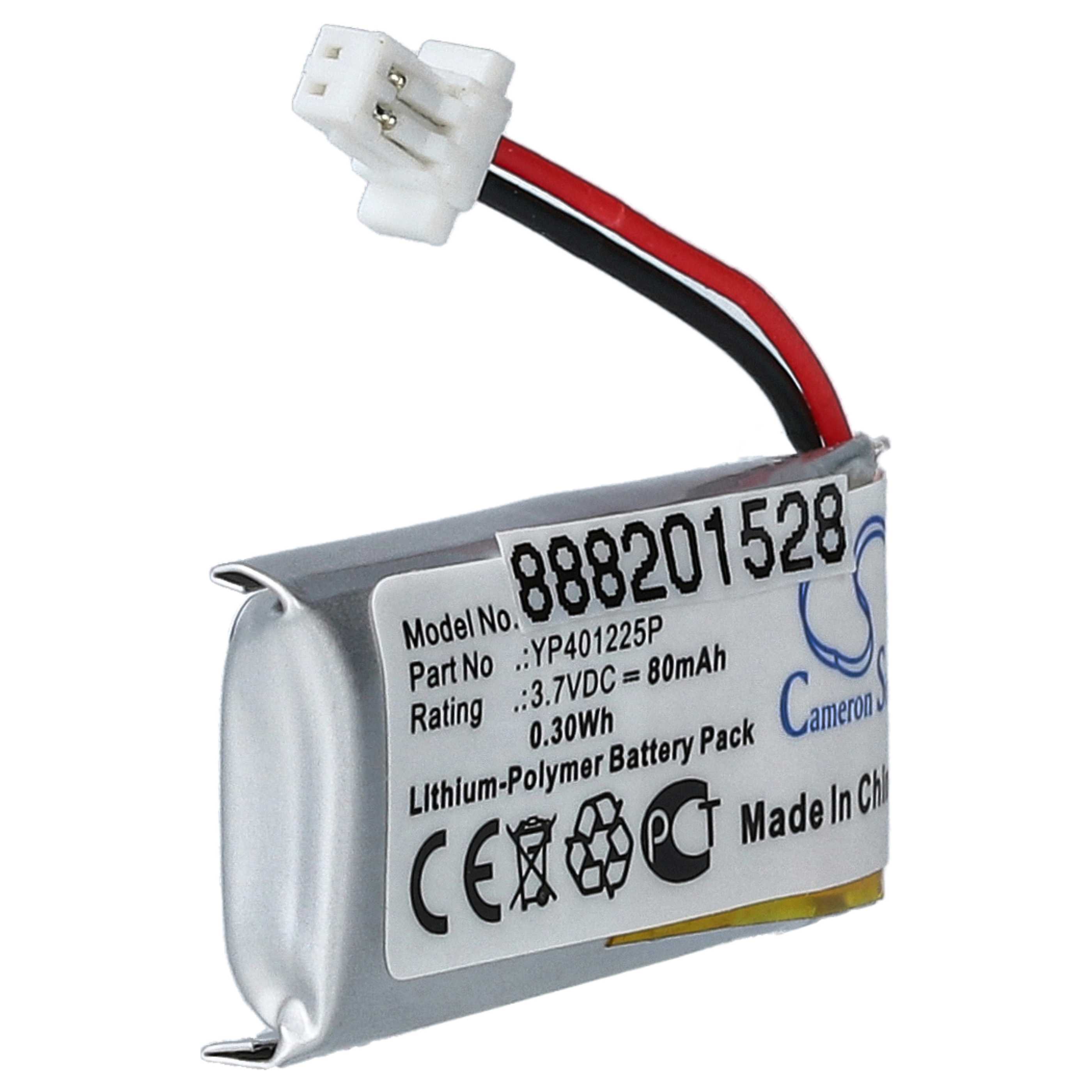 2x Akumulator do słuchawek bezprzewodowych zamiennik Sena YP401225P - 80 mAh 3,7 V LiPo
