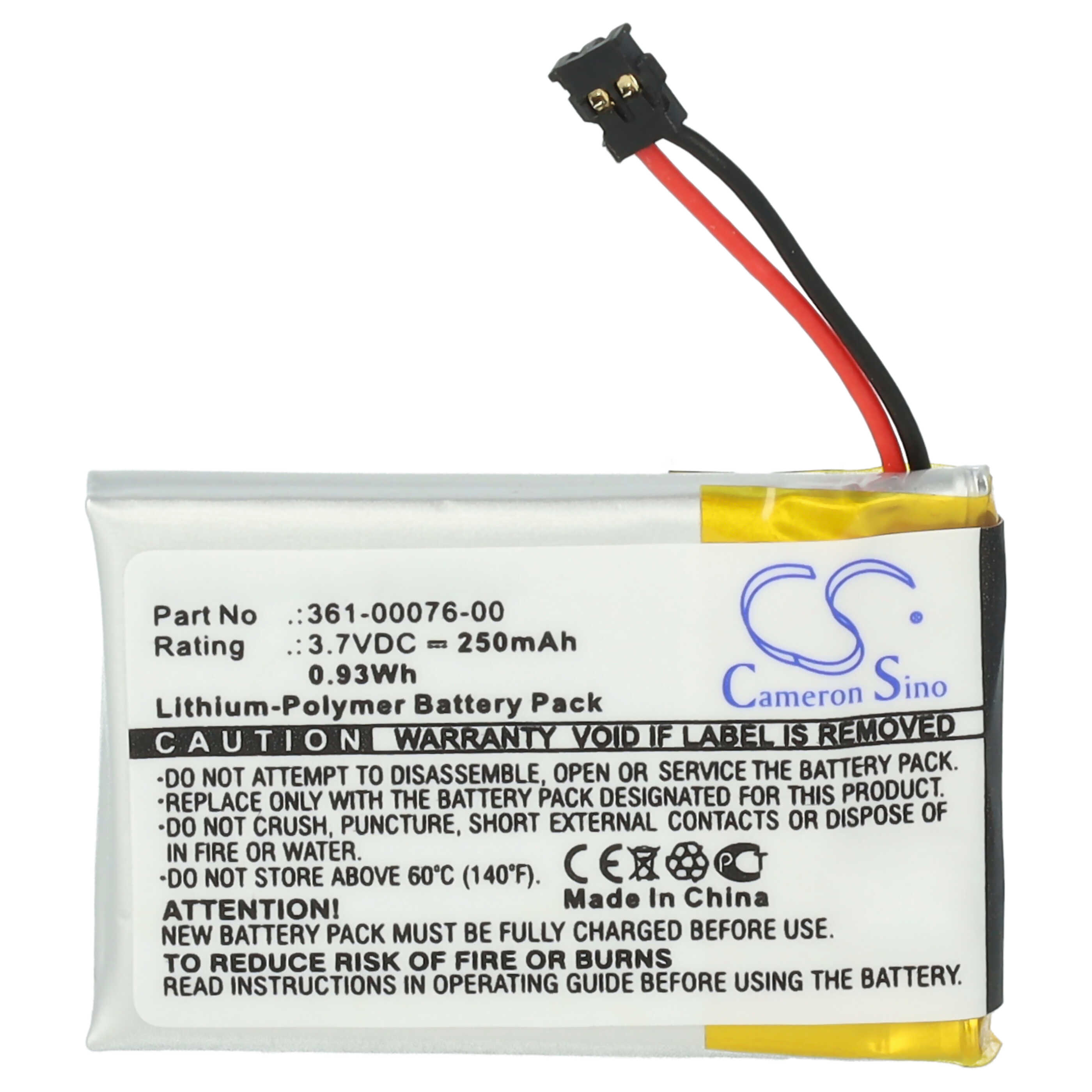 Smartwatch Battery replaces Garmin 361-00076-00 - 250 mAh 3.7 V Li-polymer + Tools