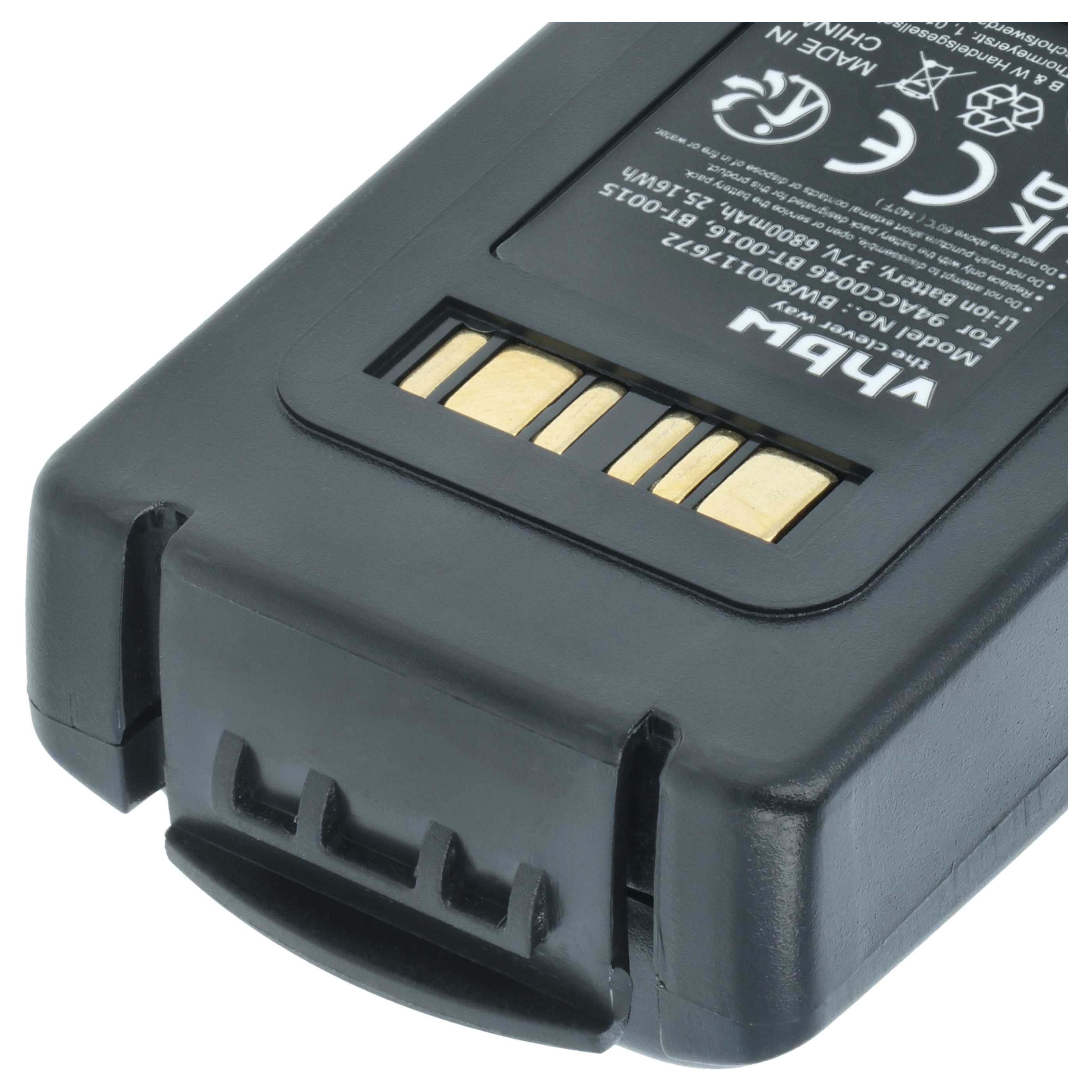 2x Batteria sostituisce Datalogic 94ACC0048, 94ACC0046 per barcode scanner Datalogic - 6800mAh 3,7V Li-Ion