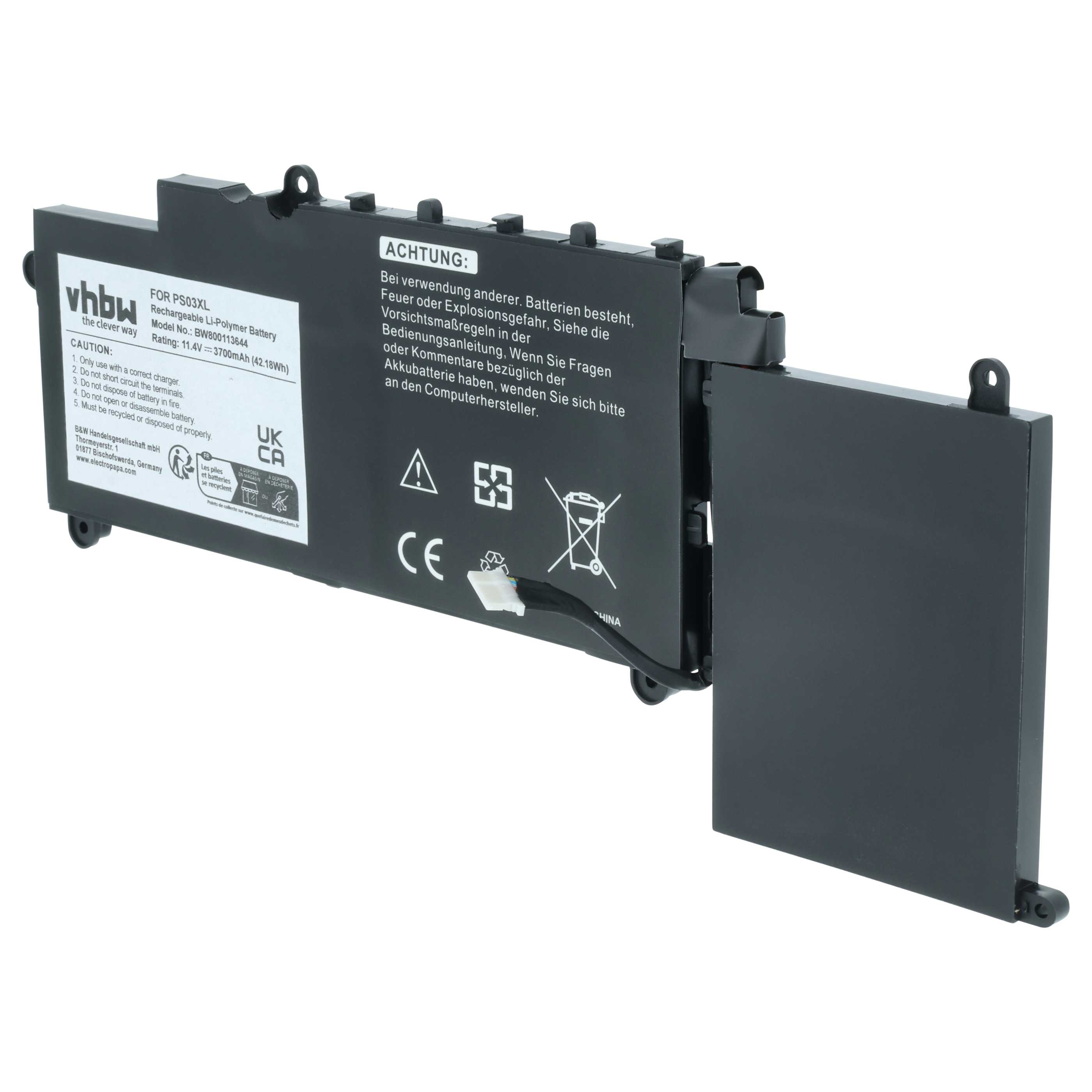Akumulator do laptopa zamiennik HP 778813-221, 6EKHK01BB6O03Q, 1588-3003 - 3700 mAh 11,4 V LiPo, czarny