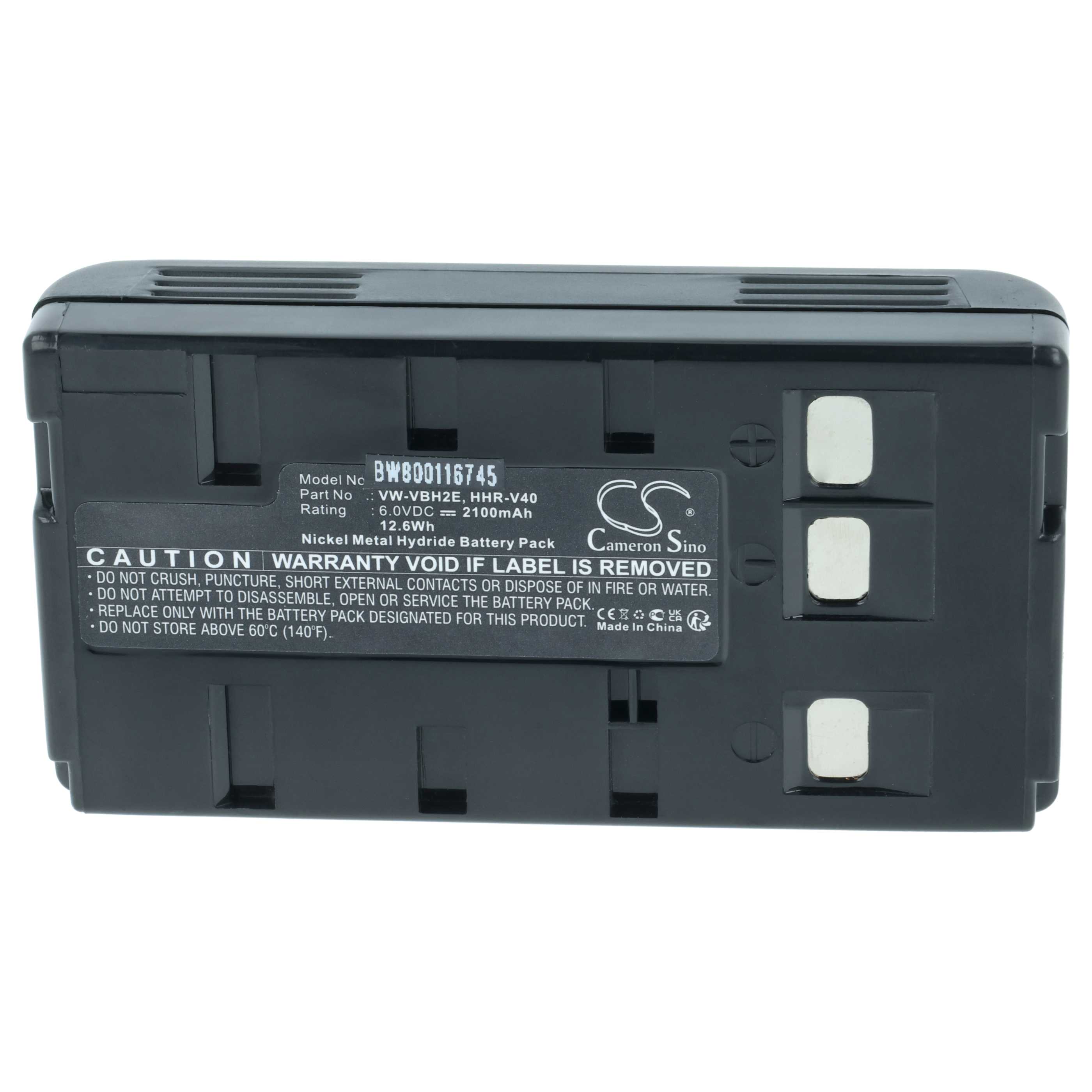 Videocamera 3x Battery replaces JVC BN-V22U, BN-V20, BN-V24U, BN-V22, BN-V20US, BN-V20U - 2000 mAh 6 V NiMH