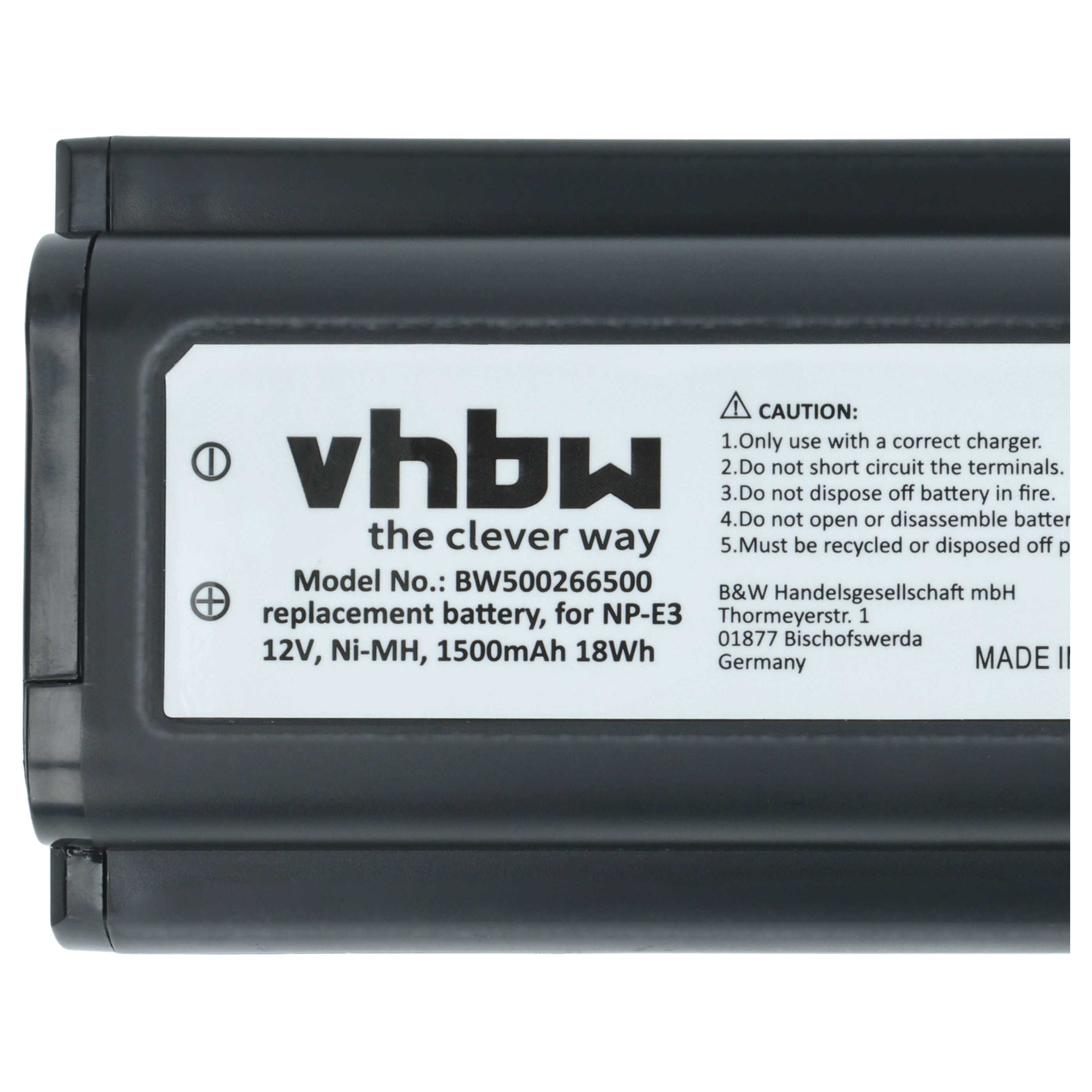 2x Battery replaces Canon NP-E3 - 1500mAh, 12V, NiMH