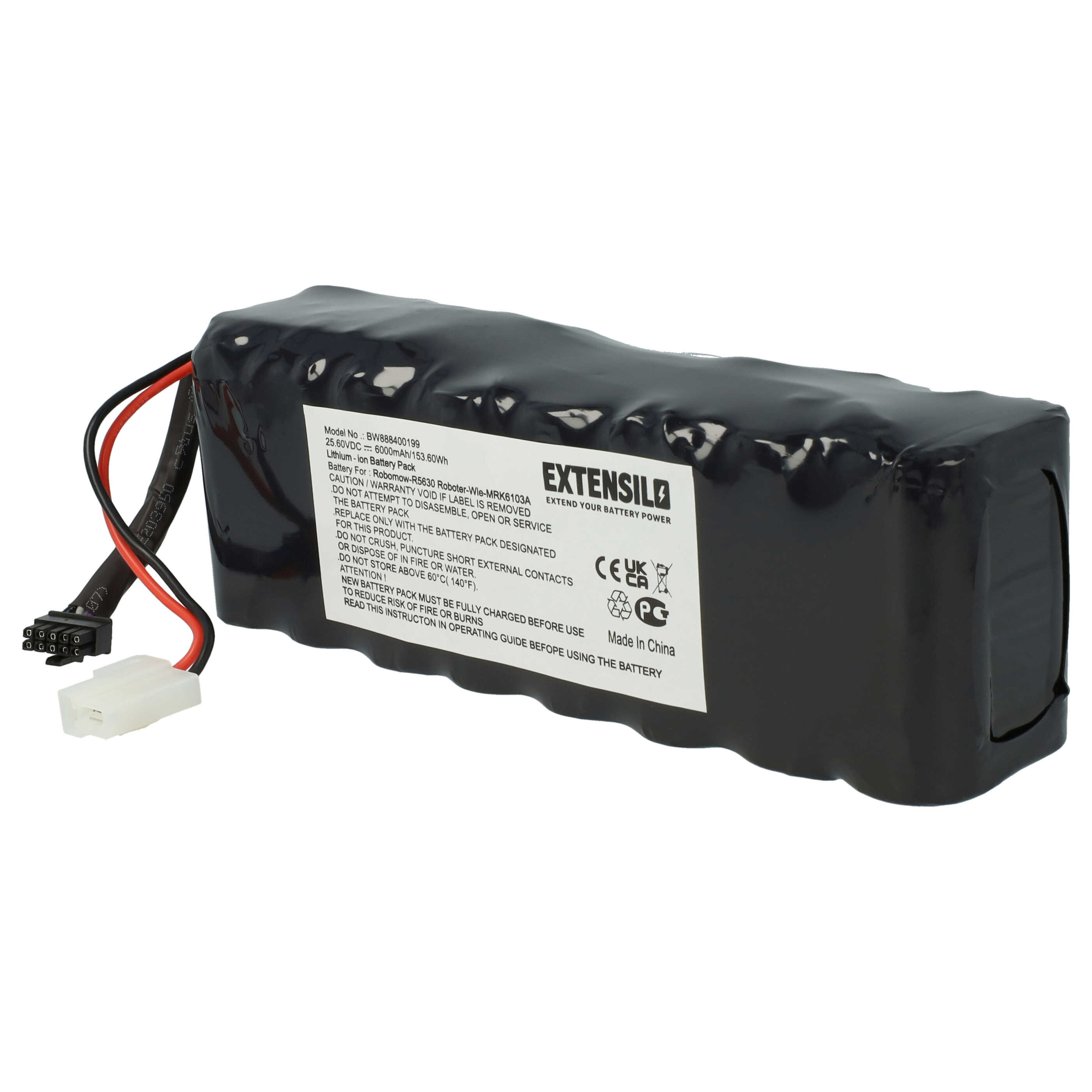 Lawnmower Battery Replacement for Robomow MRK6105A - 6000mAh 25.6V Li-Ion