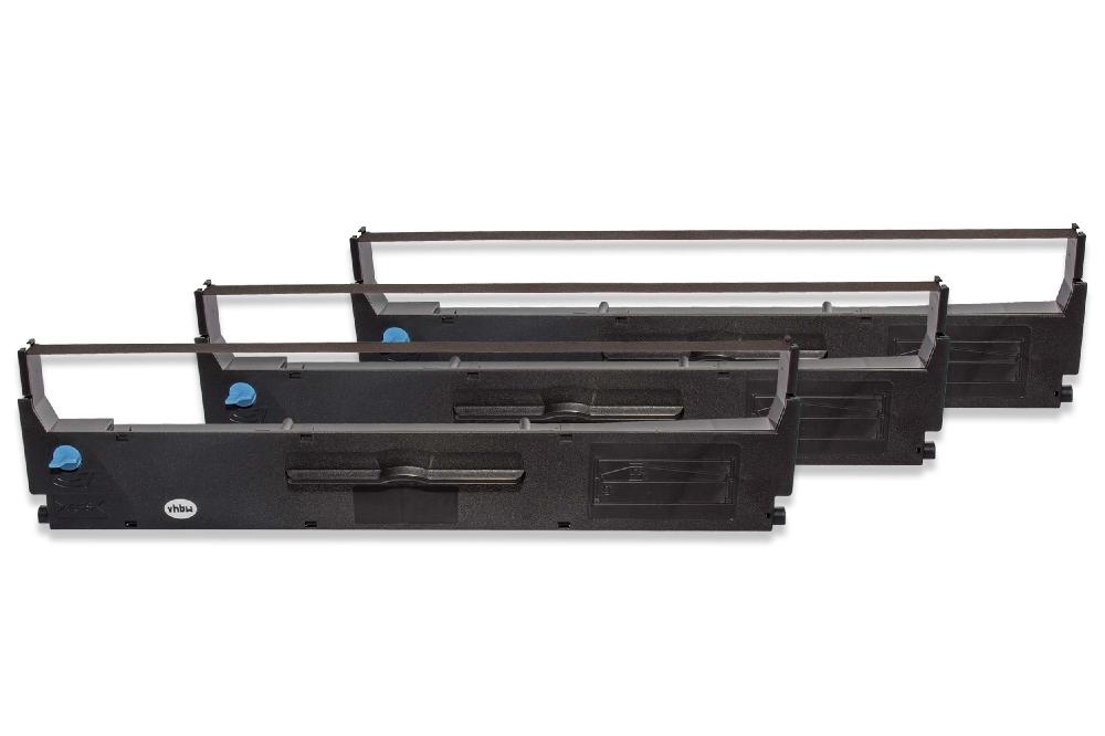 3x Ruban encreur remplace Epson C13S015647 pour imprimante matricielle / étiquette - noir