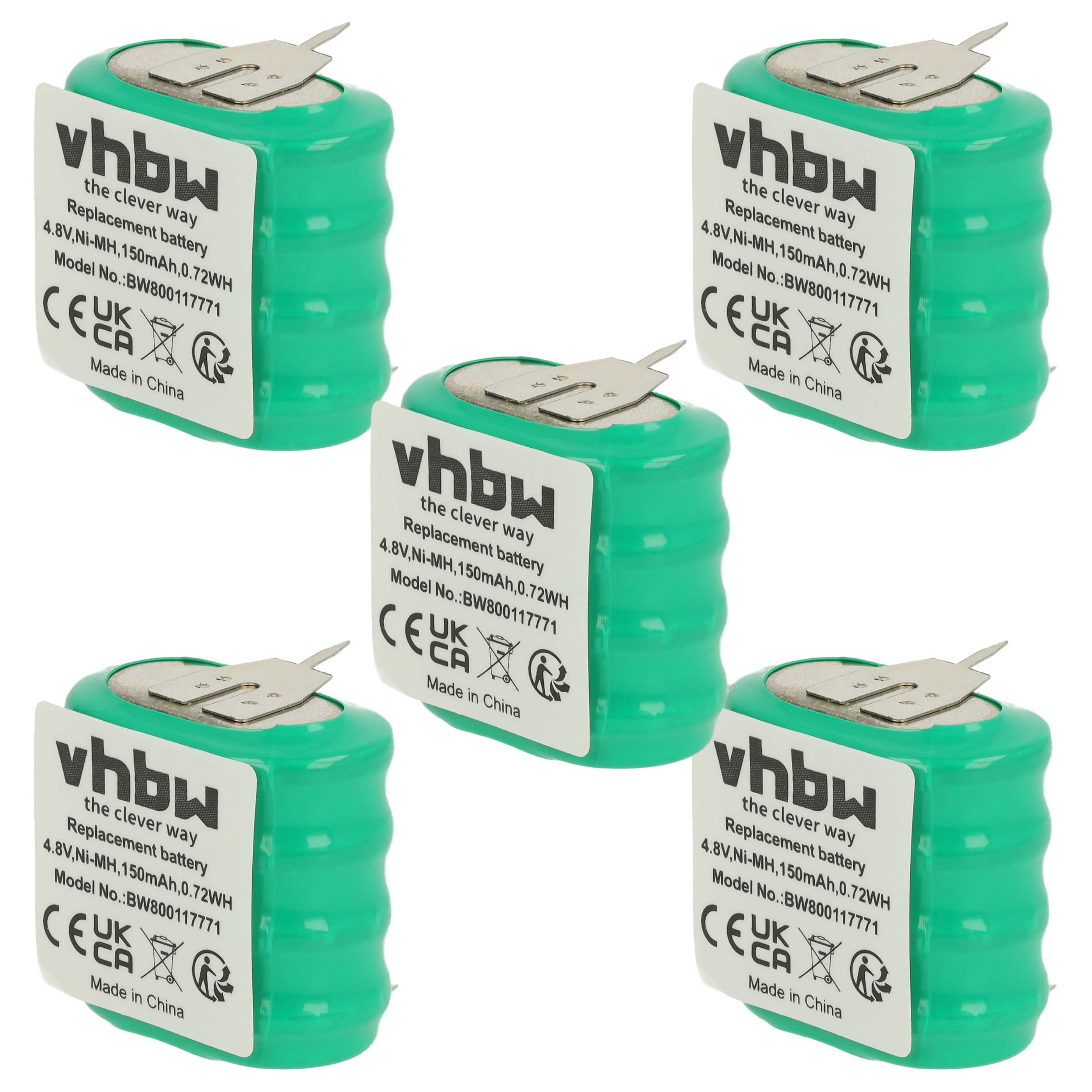 5x Piles bouton de type 4/V150H pour le modélisme et autres - 150mAh 4,8V NiMH