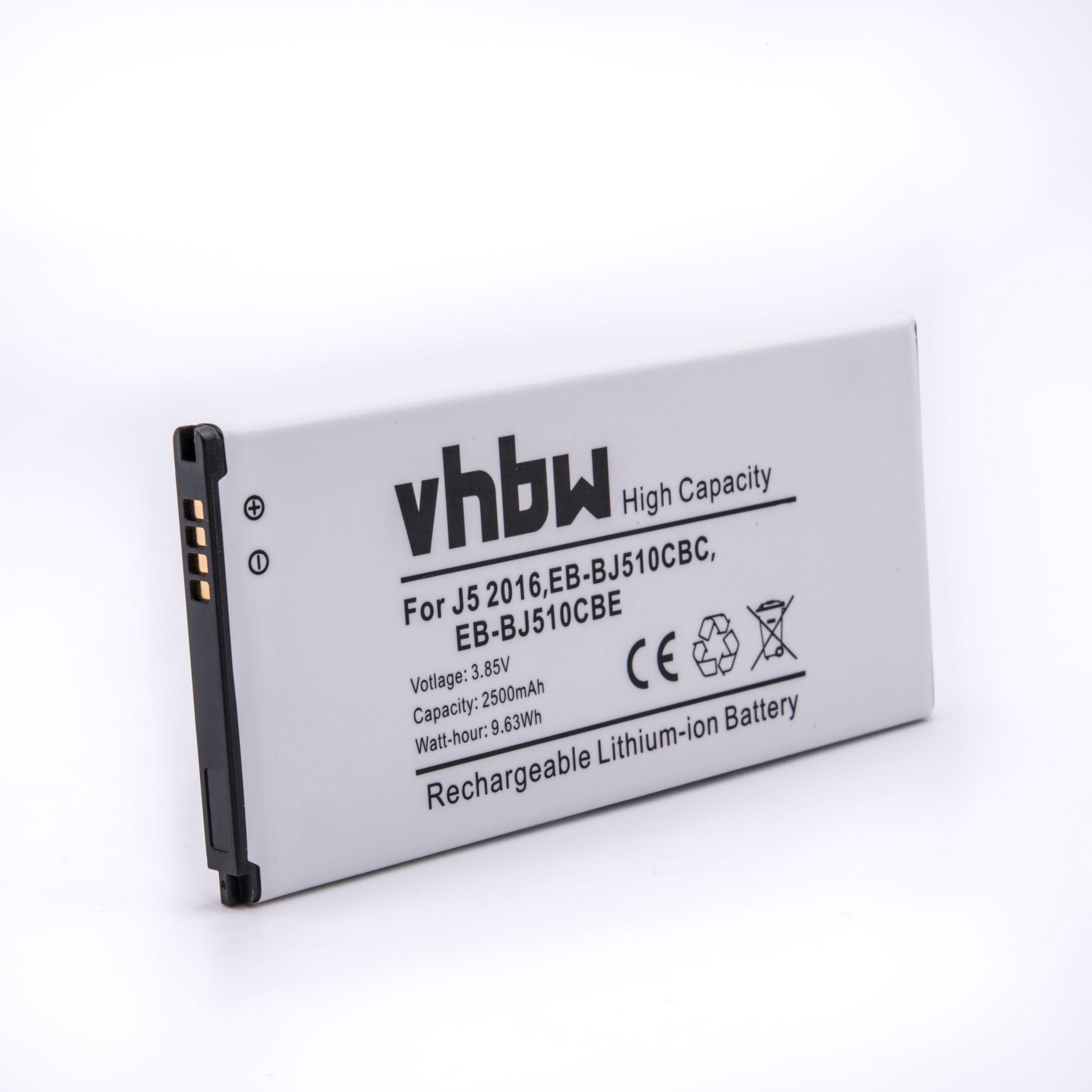 Batteria sostituisce Samsung EB-BJ510CBC, EB-BJ510CBE per cellulare Samsung - 2500mAh 3,85V Li-Ion