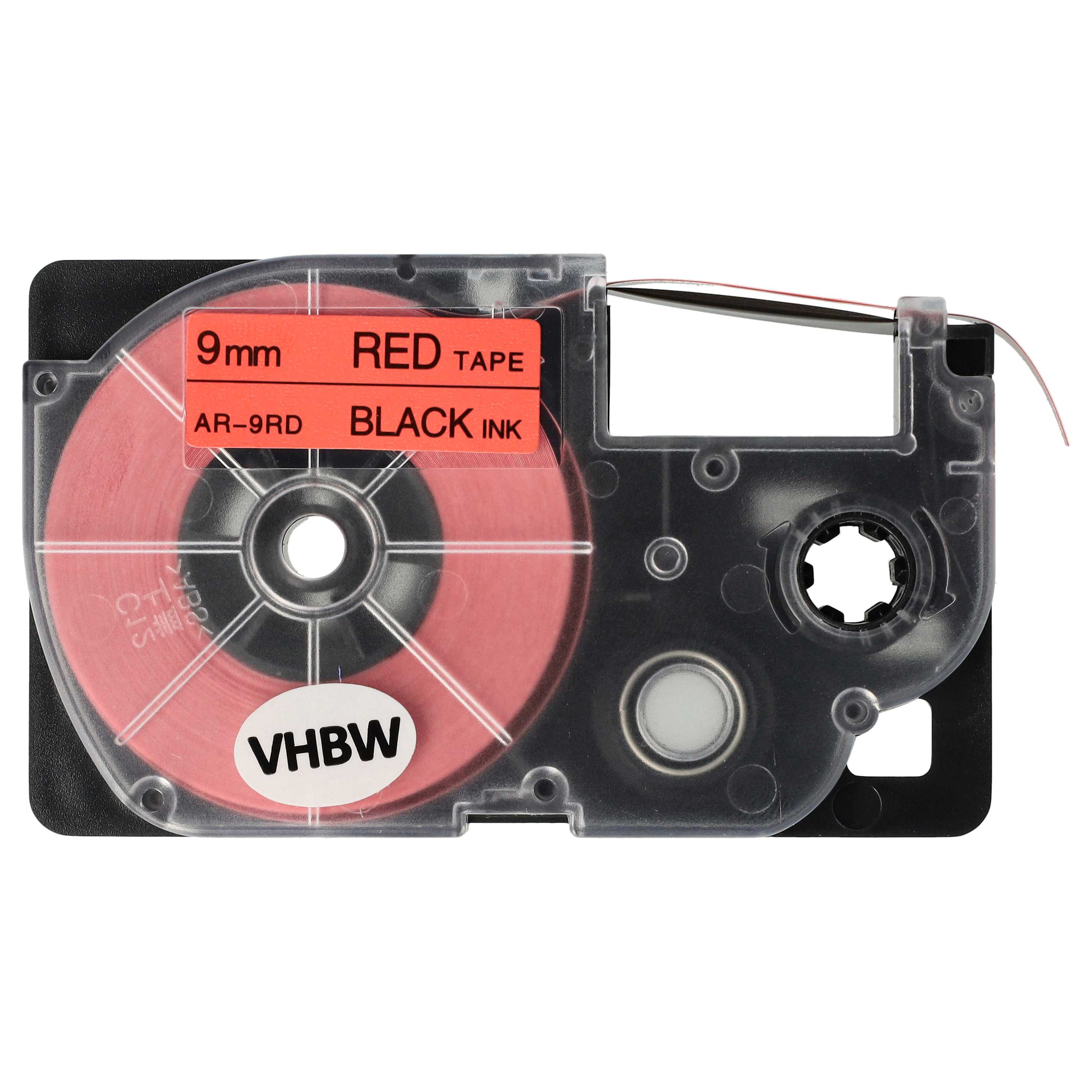 Cassetta nastro sostituisce Casio XR-9RD, XR-9RD1 per etichettatrice 9mm nero - rosso