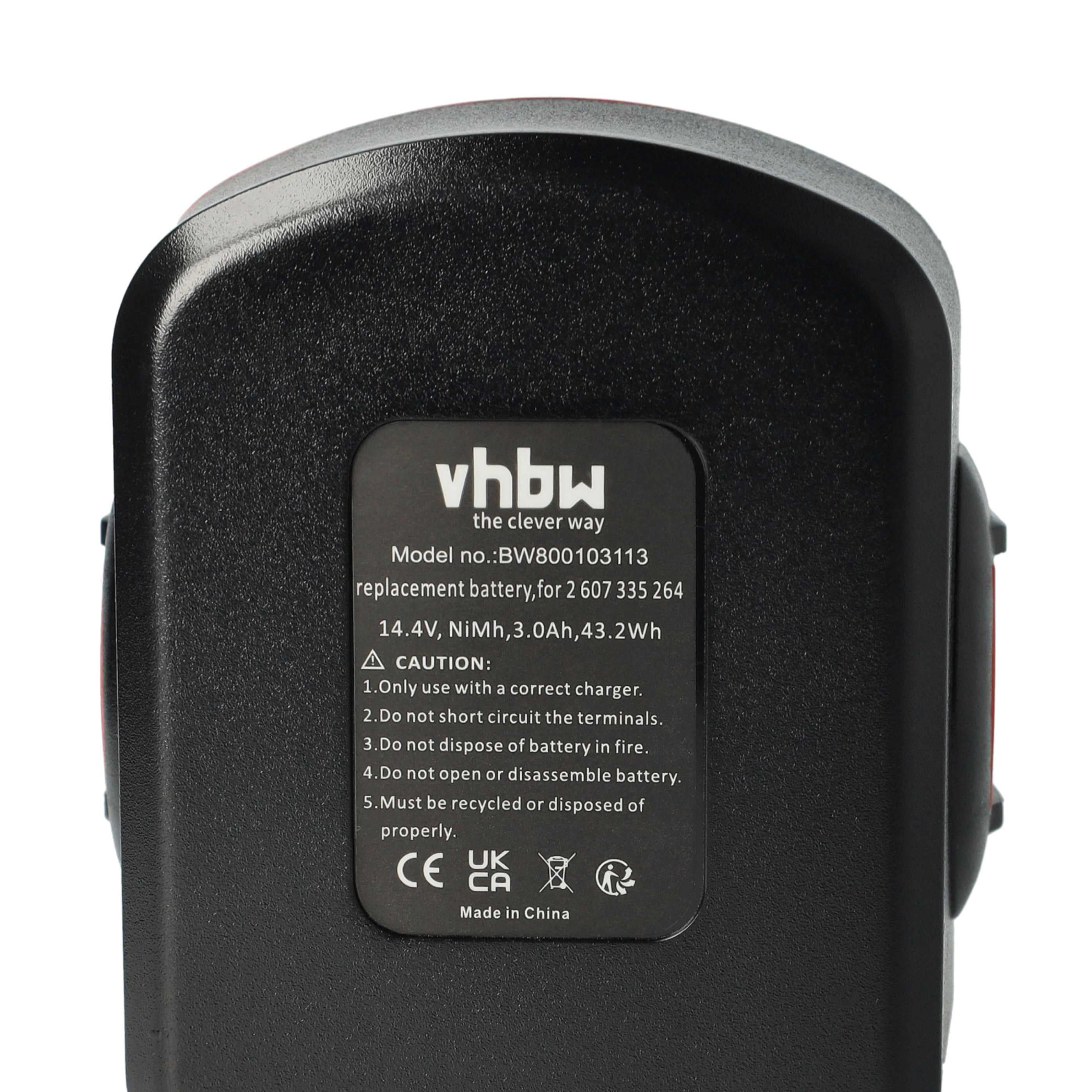 2x Battery replaces Bosch 2 607 335 263, 1617S0004W Electric Power Tool - 3000 mAh, 14.4 V, NiMH